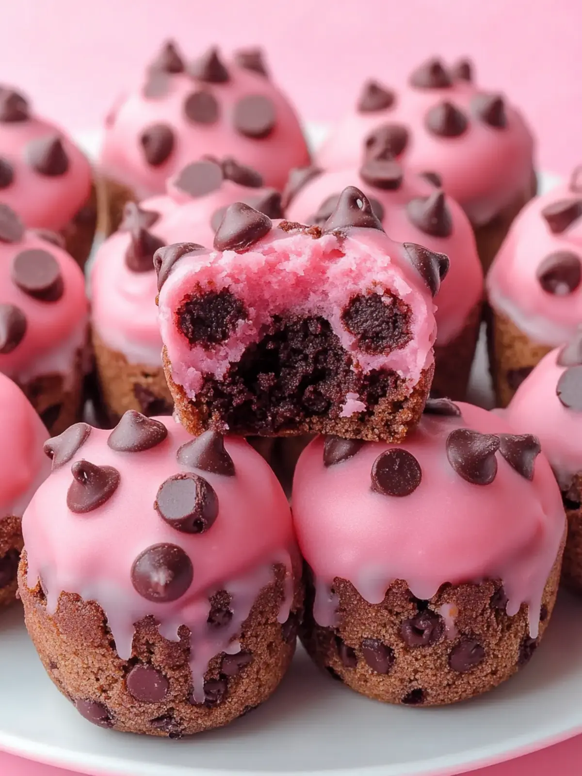 Pink Chocolate-Chip Cookie Dough Brownie Bites for Sweet Cravings 3 Pink Chocolate-Chip Cookie Dough Brownie Bites