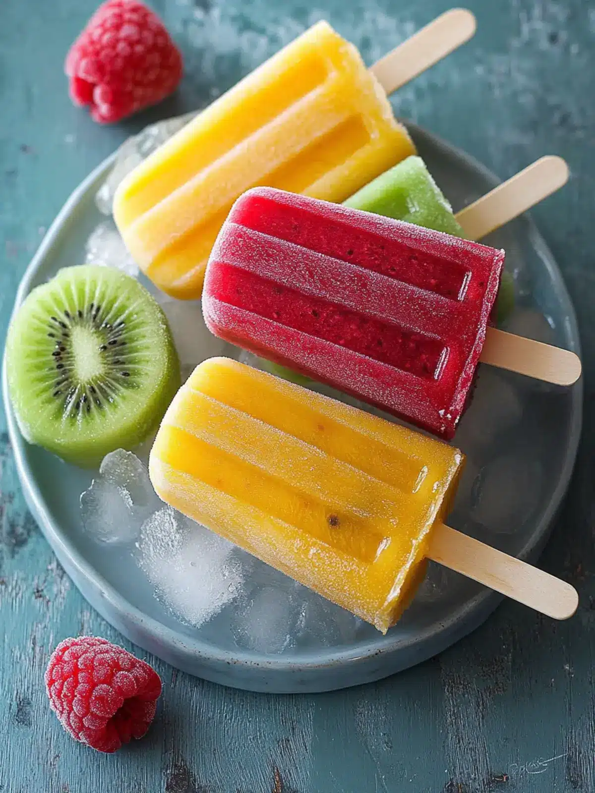Delicious Frozen Mango, Kiwi, Raspberry Fruit Pops to Beat the Heat 2 Frozen Mango, Kiwi, Raspberry Fruit Pops