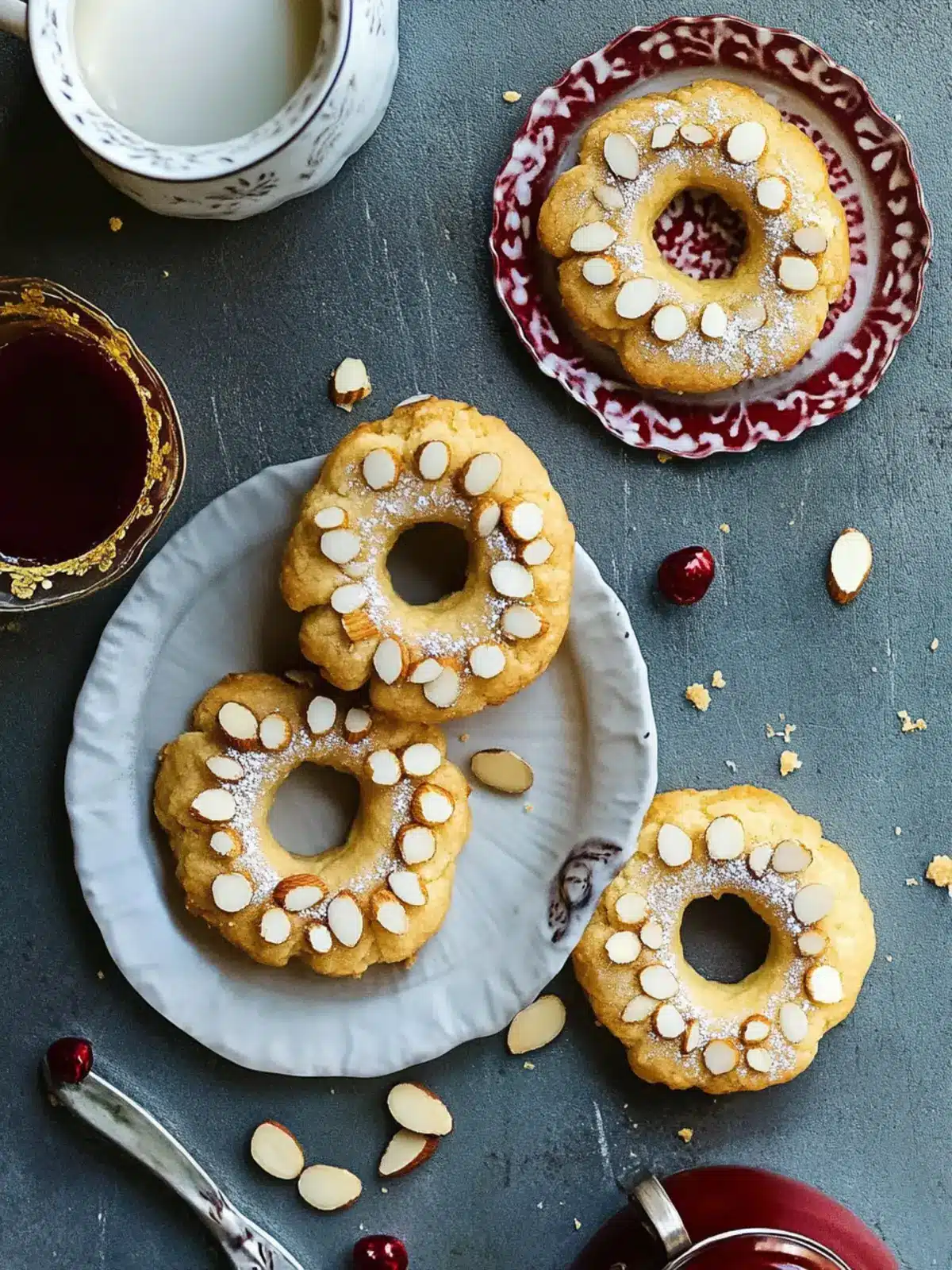 Delicious Almond Shortbread Wreaths with Brandy Glaze Magic 4 Almond shortbread wreaths with brandy glaze