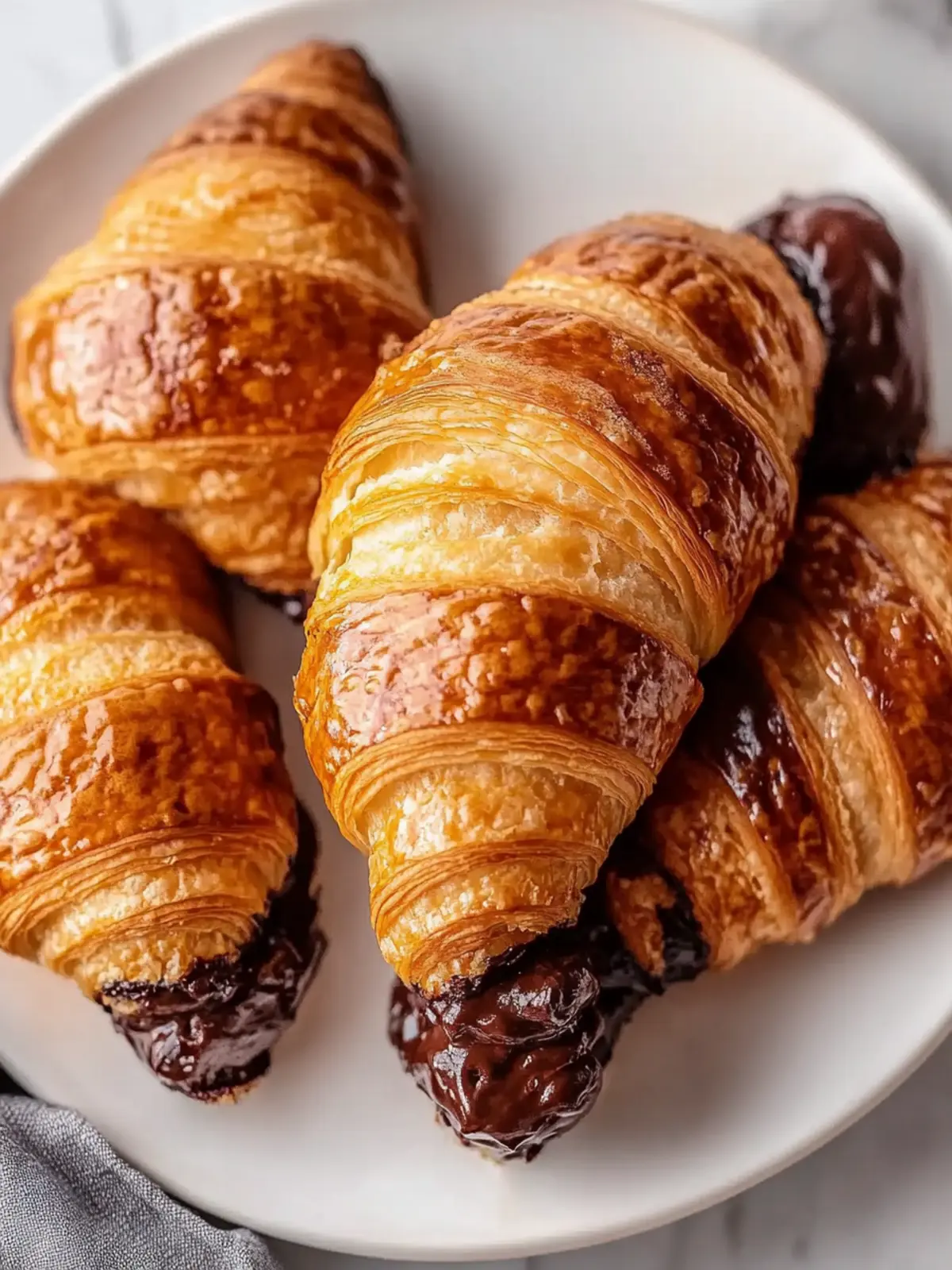 Irresistible Flaky Chocolate Croissants with Melted Centers 4 Flaky Chocolate Croissants with Melted Centers