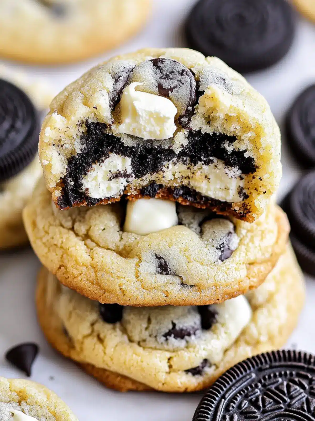 Thick Oreo Stuffed White Chocolate Chip Cookies You'll Love 2 Thick Oreo Stuffed White Chocolate Chip Cookies