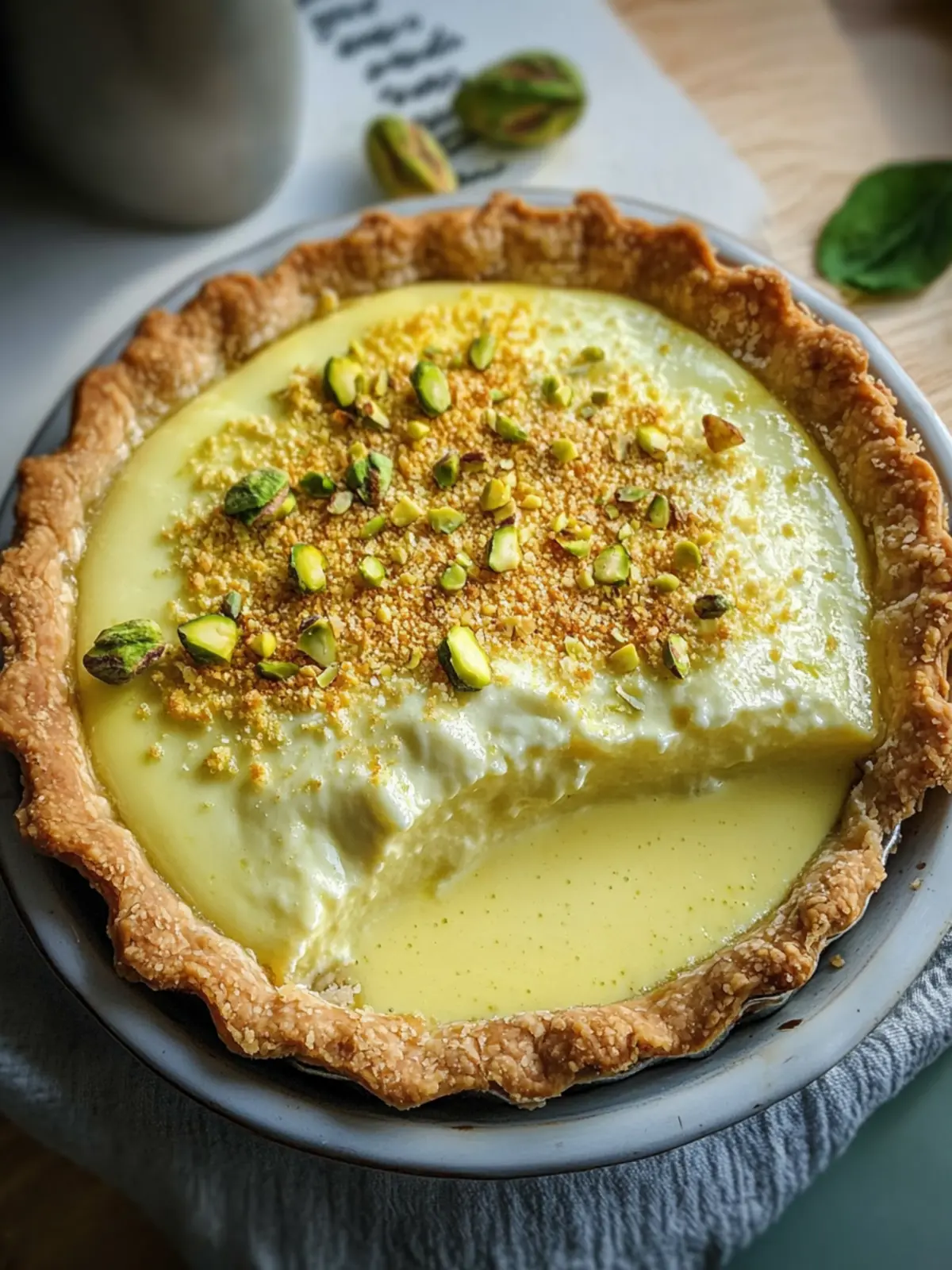 Indulge in Creamy Pistachio Custard Pie Delight Today 2 Pistachio Custard Pie