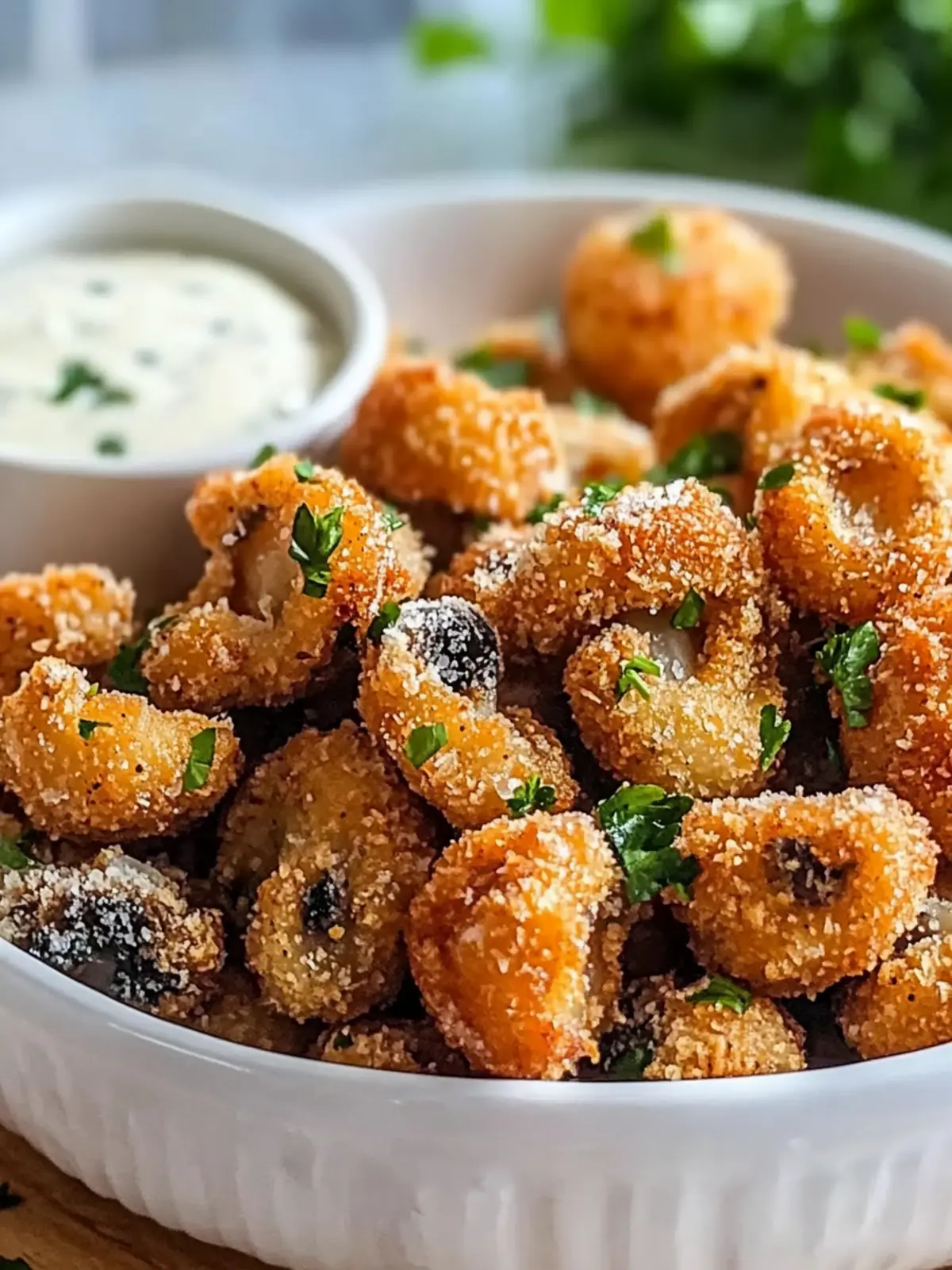 Crispy Ranch-Breaded Mushrooms: Irresistibly Crunchy Snack! 4 Crispy Ranch-Breaded Mushrooms