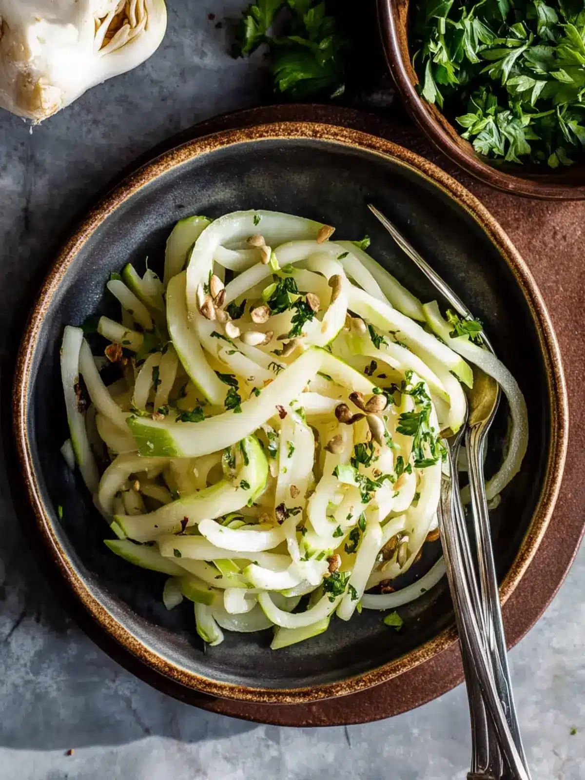 Irresistible Kohlrabi Noodles Tossed in Garlic & Parmesan Magic 3 Kohlrabi Noodles