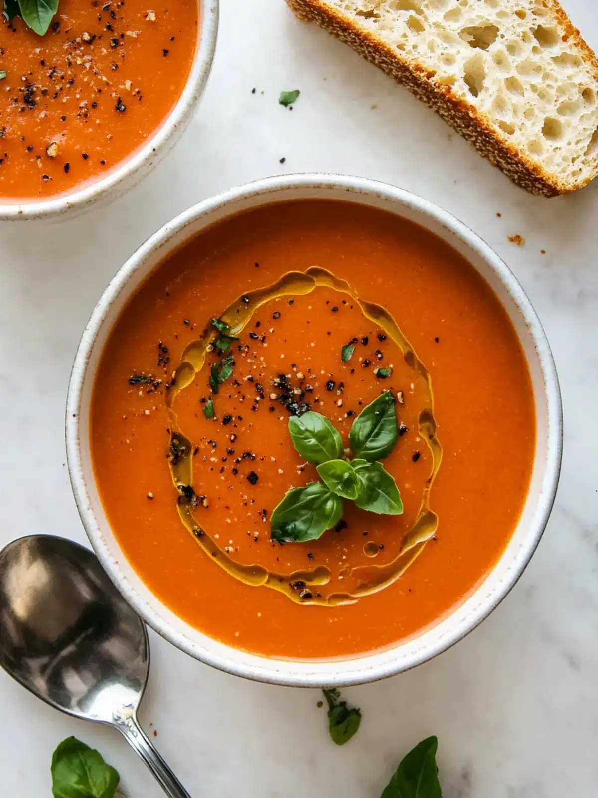 Heavenly Tomato Soup Recipe: Creamy Basil Bliss Awaits! 4 Tomato Soup Recipe
