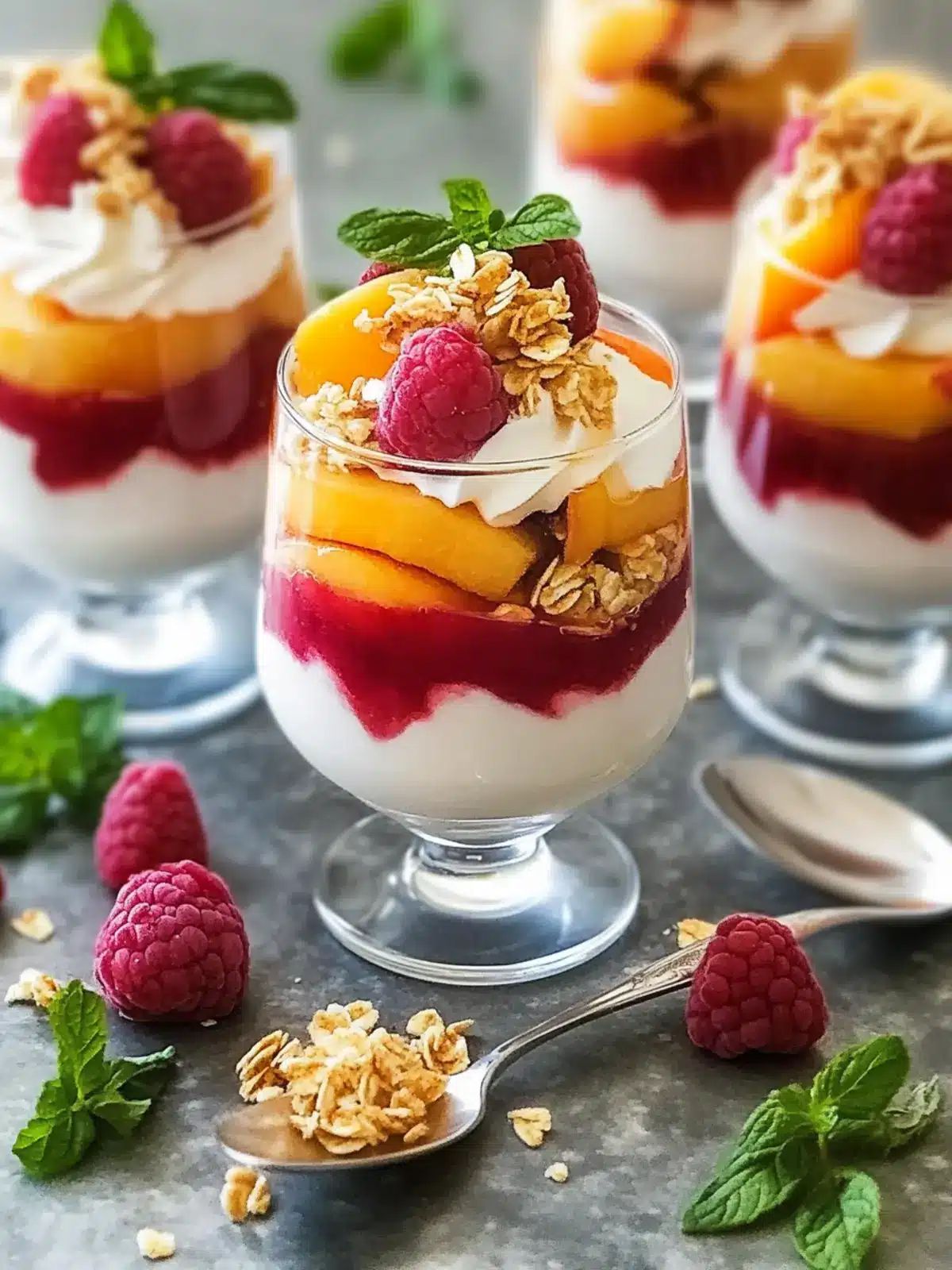 Deliciously Light Peach Melba Parfaits for Summer Bliss 4 Peach Melba Parfaits