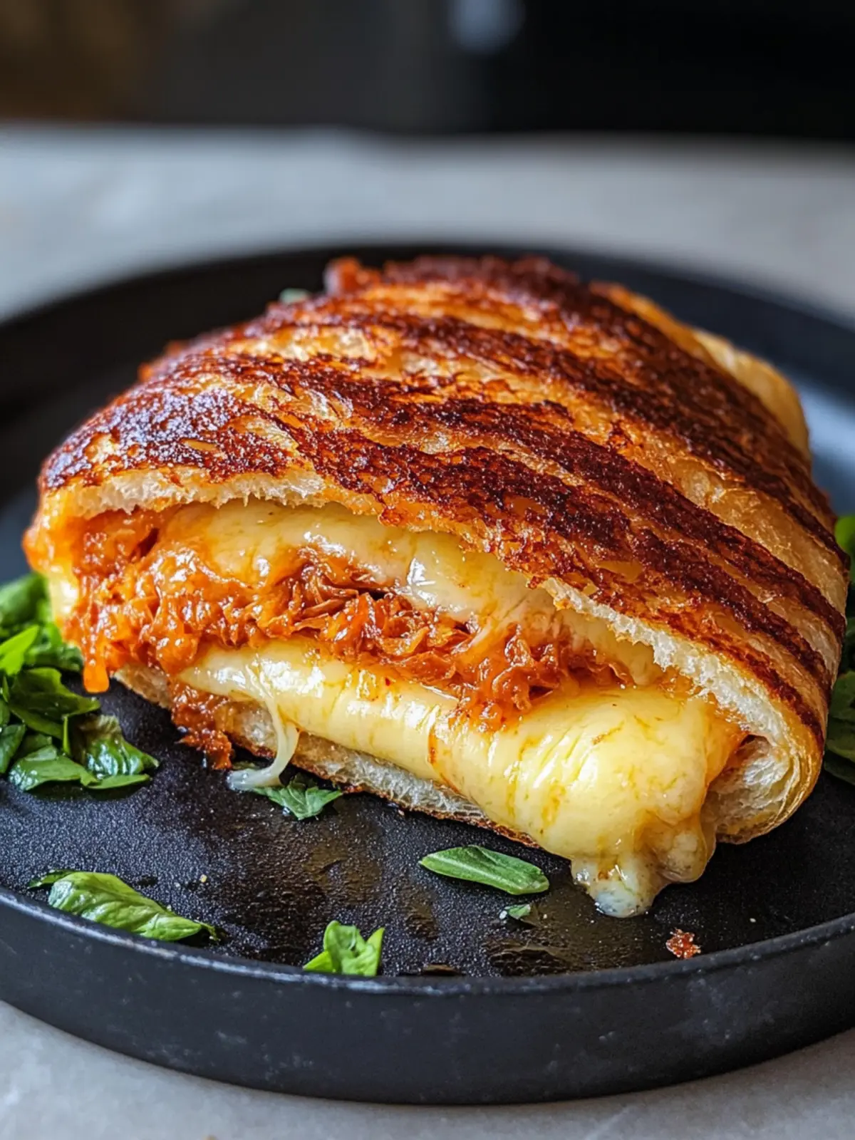 Savor the Kimchi Grilled Cheese Croissant Sandwich Delight 4 Kimchi Grilled Cheese Croissant Sandwich