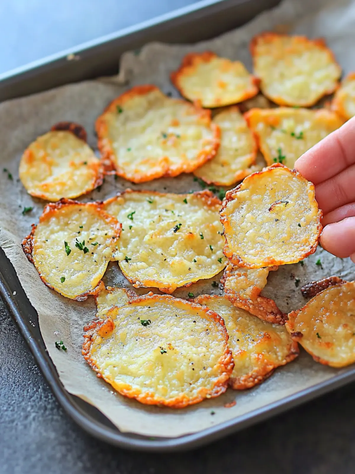 Crispy 2-Ingredient Baked Onion and Cheese Chips in 15 Minutes 4 2-Ingredient Baked Onion And Cheese Chips
