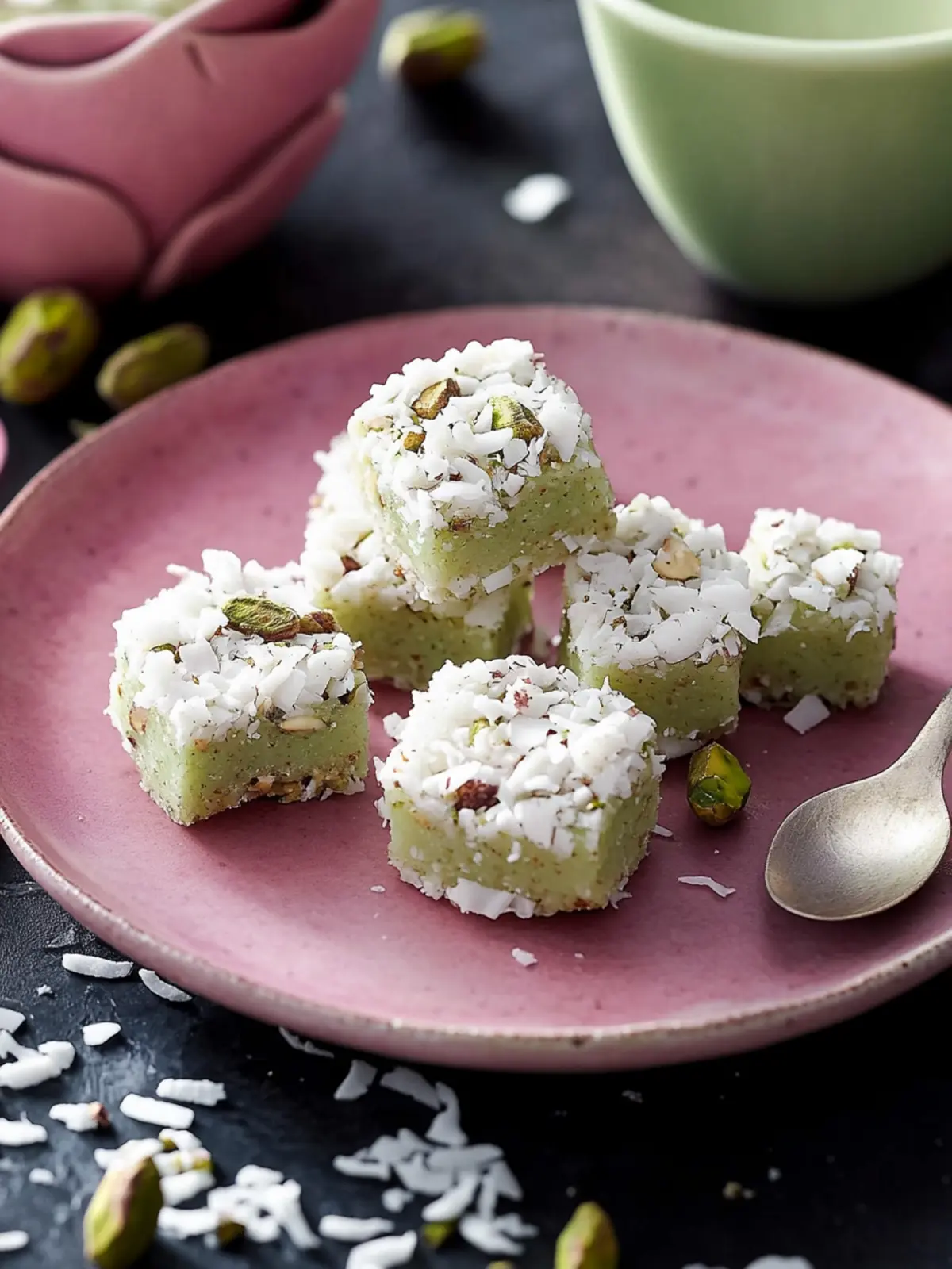 Pistachio Coconut Chews: No-Bake Bliss for Sweet Cravings 4 Pistachio Coconut Chews