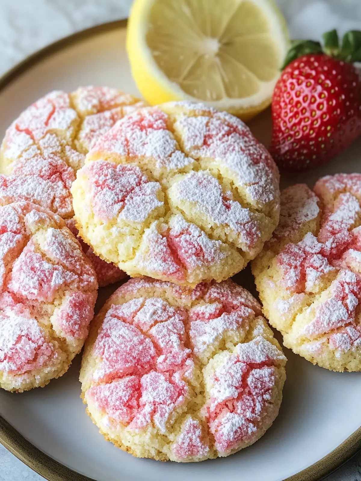 Delicious Strawberry Lemonade Crinkle Cookies for Summer Joy 4 Strawberry Lemonade Crinkle Cookies