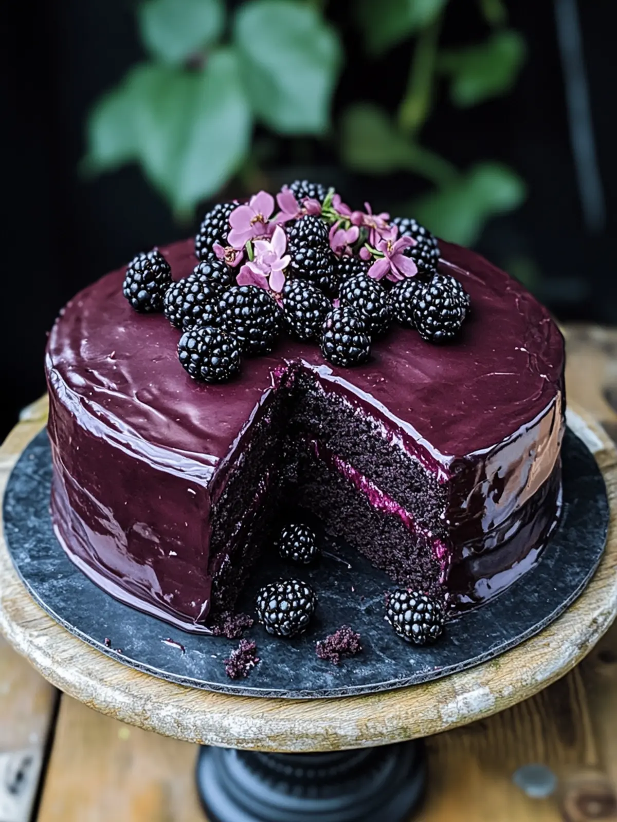 Blackberry Velvet Gothic Cake: A Decadent Slice of Elegance 2 Blackberry Velvet Gothic Cake