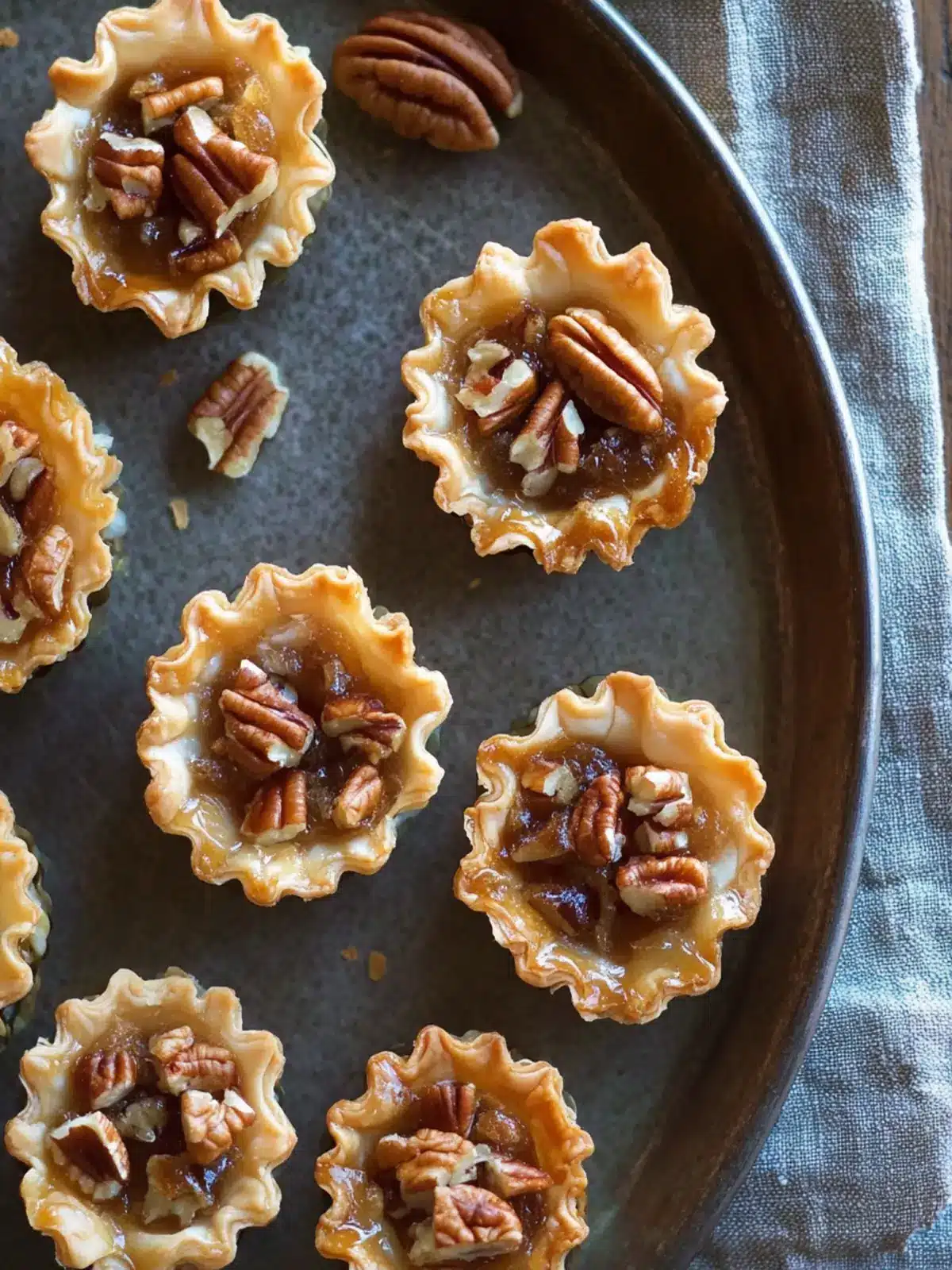 Mini Pecan Phyllo Tarts: Guilt-Free Holiday Bliss 4 Mini Pecan Phyllo Tarts