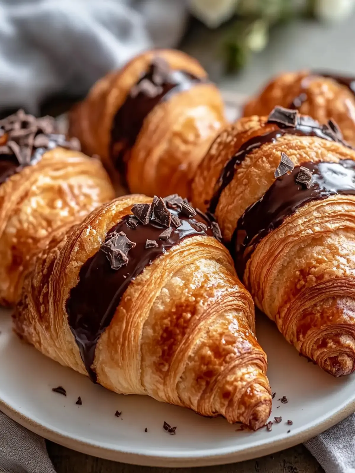 Irresistible Flaky Chocolate Croissants with Melted Centers 2 Flaky Chocolate Croissants with Melted Centers