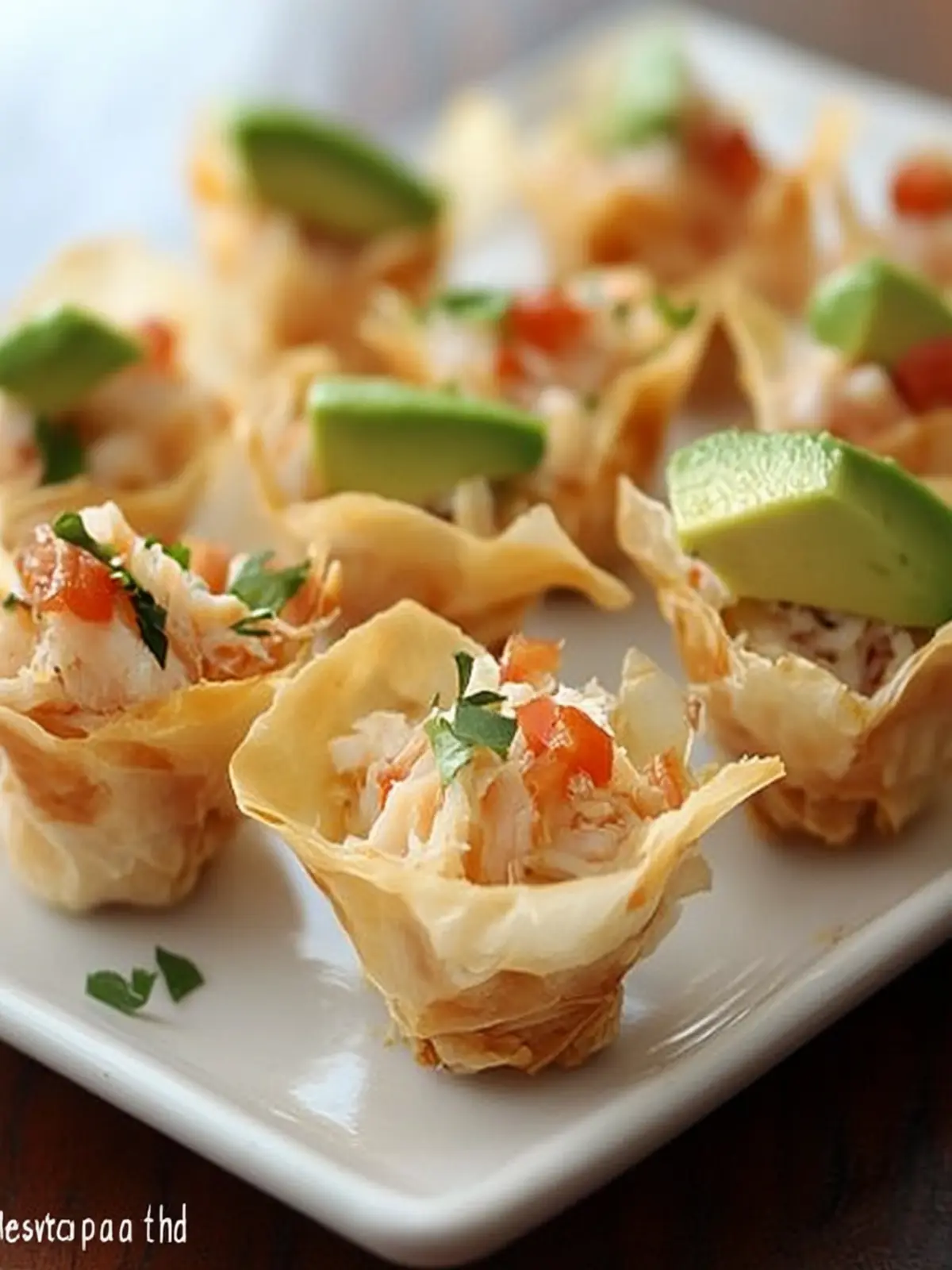Crab and Avocado Phyllo Bites Ready in 20 Minutes! 2 Crab and Avocado Phyllo Bites
