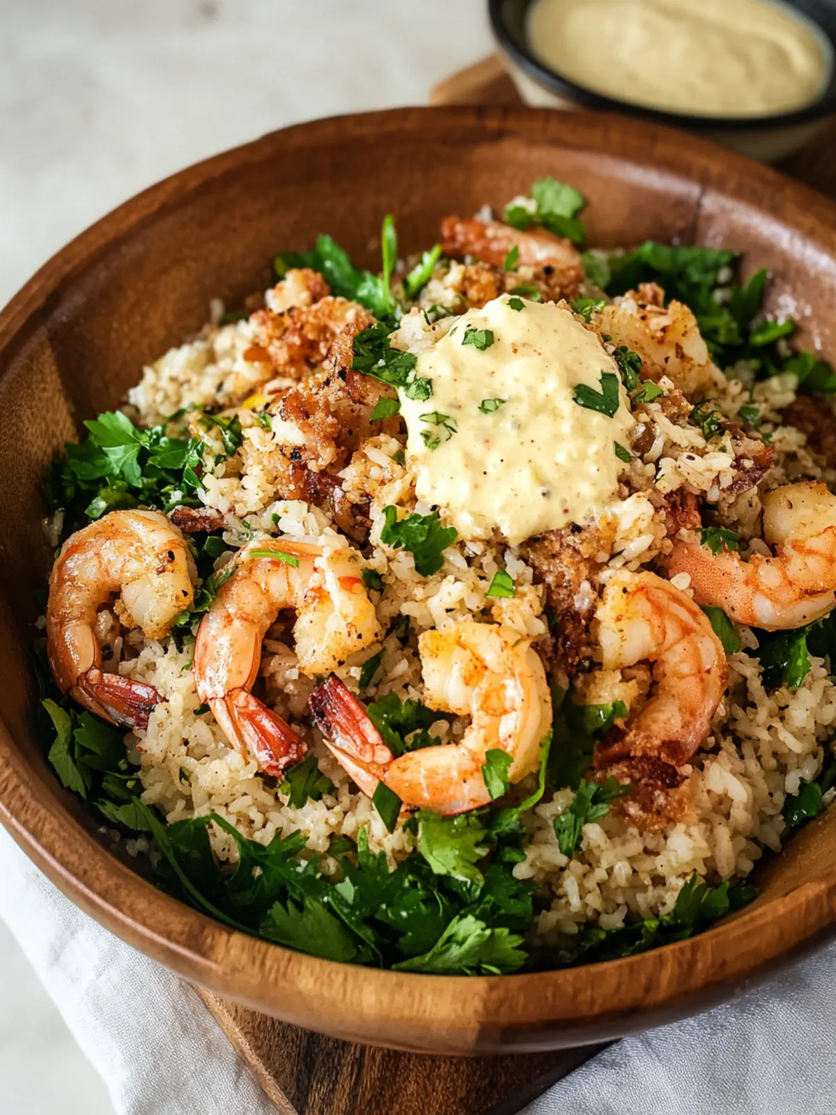 Crispy Rice Salad with Garlic Shrimp for Fresh Flavor Bliss 4 Crispy Rice Salad with Garlic Shrimp