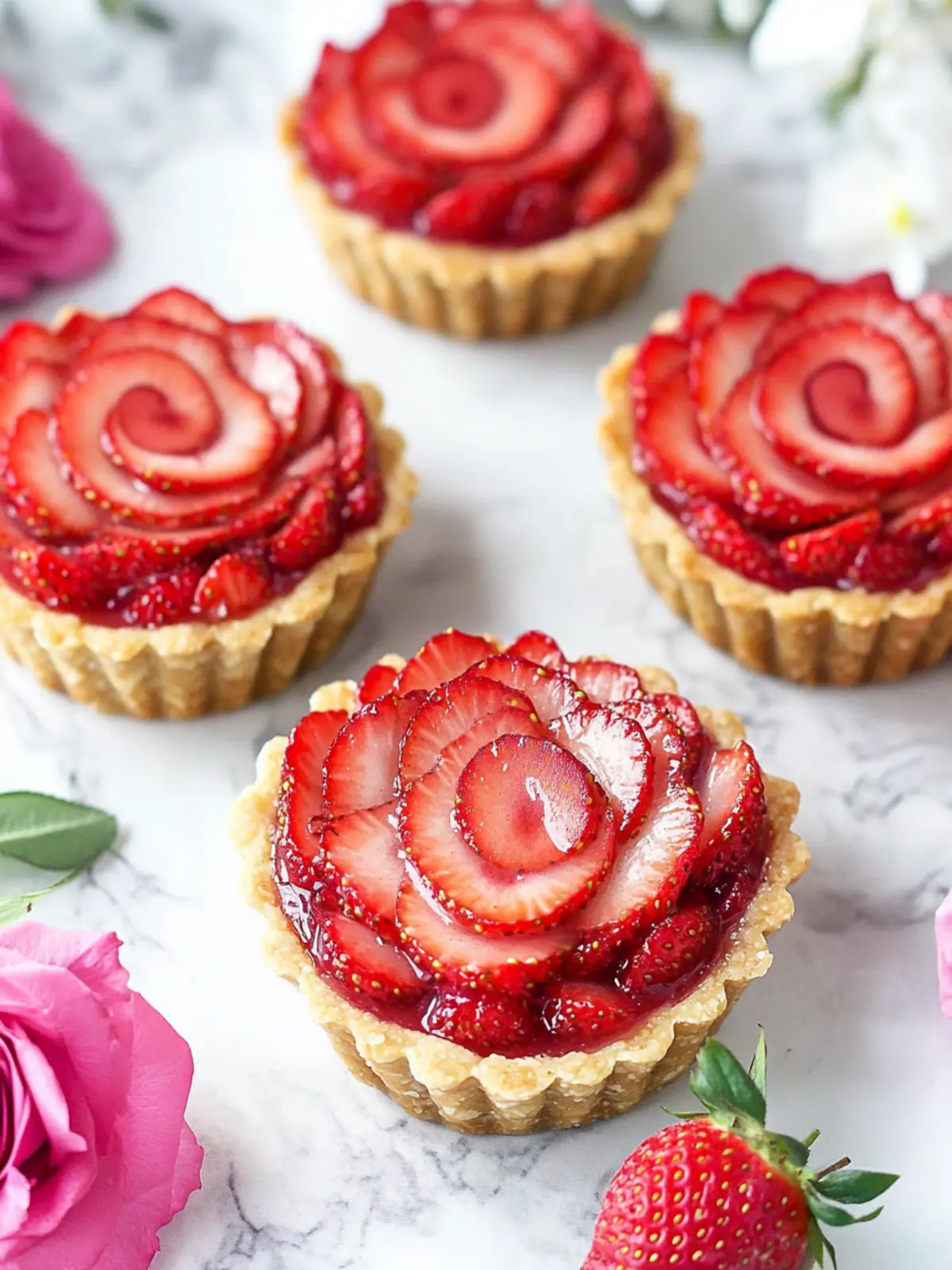 Delightful Strawberry Rose Tarts for Any Romantic Occasion 3 Strawberry Rose Tarts