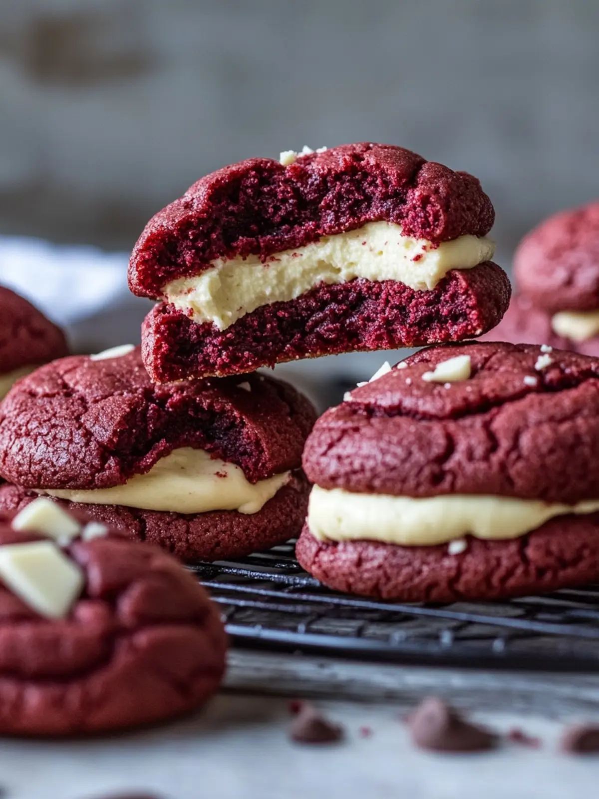 Cheesecake Stuffed Red Velvet Cookies You Can't Resist 2 Cheesecake Stuffed Red Velvet Cookies
