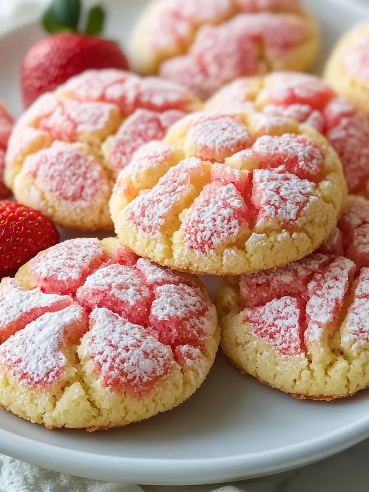 Delicious Strawberry Lemonade Crinkle Cookies for Summer Joy 3 Strawberry Lemonade Crinkle Cookies