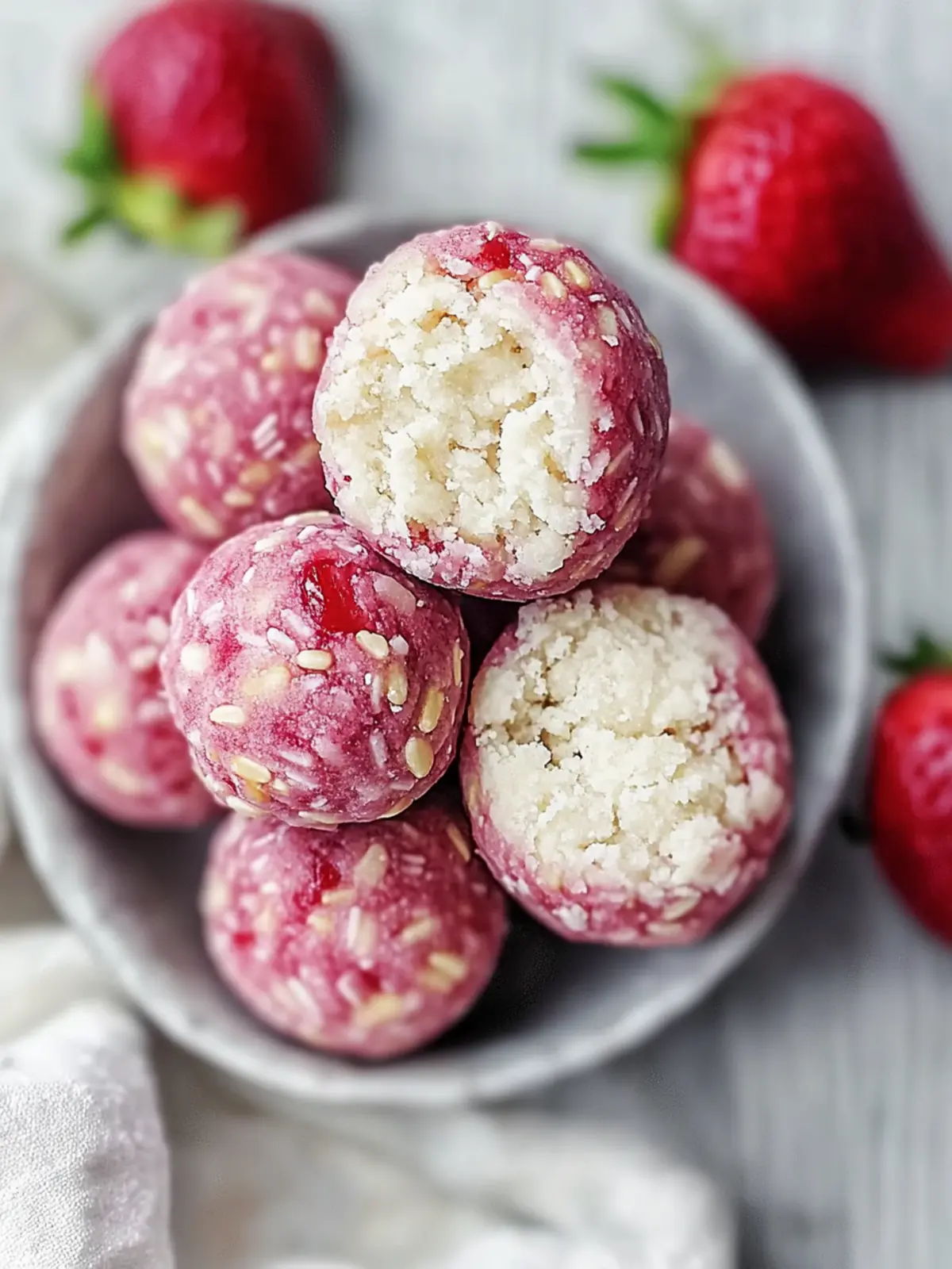 Strawberry Cheesecake Protein Balls: Your Guilt-Free Treat 2 Strawberry Cheesecake Protein Balls