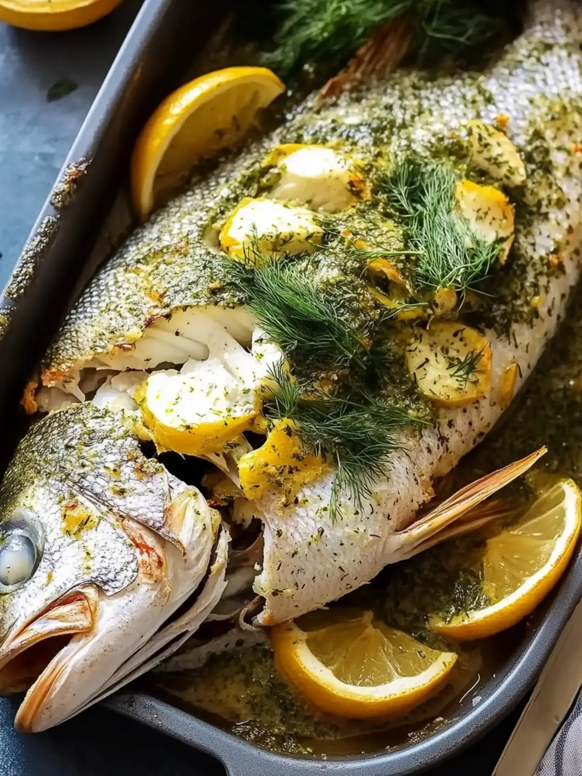 Whole Baked Fish with Garlic & Dill Butter: Effortless Elegance 3 Whole Baked Fish with Garlic & Dill Butter: Easy Elegance