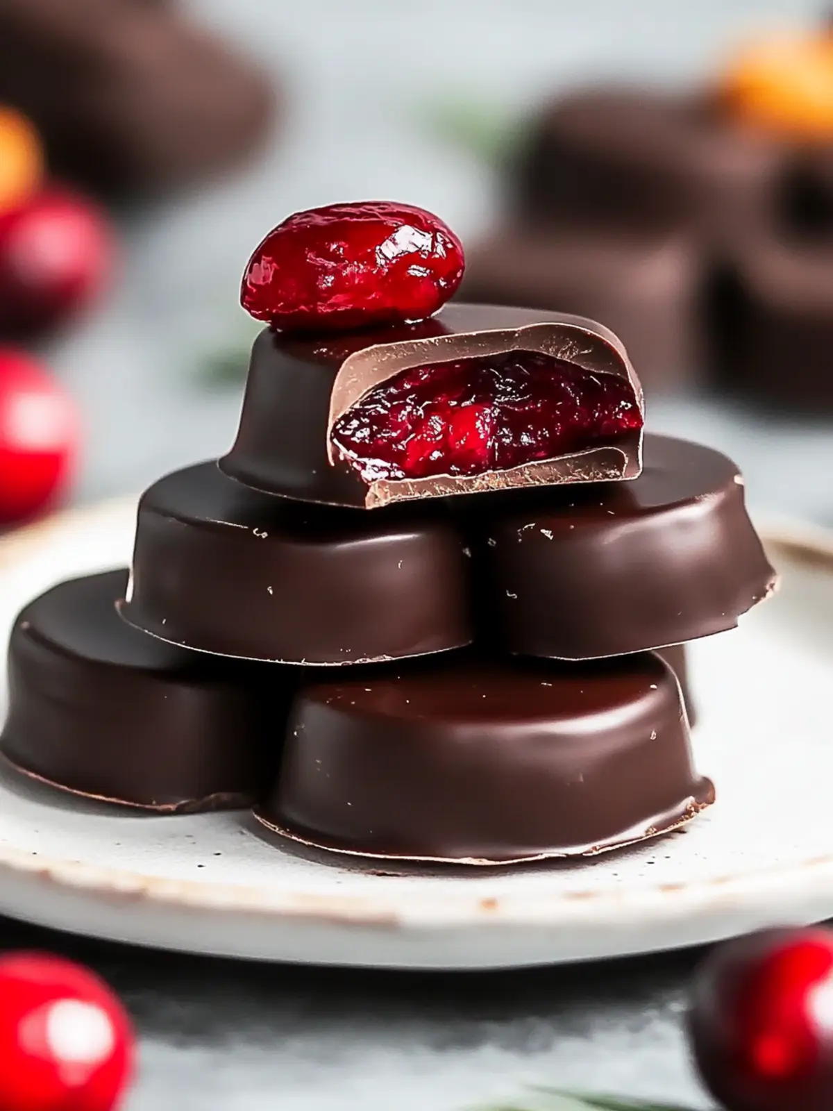 Chocolate Covered Cranberry Sauce Bites for Festive Joy 3 Chocolate Covered Cranberry Sauce Bites
