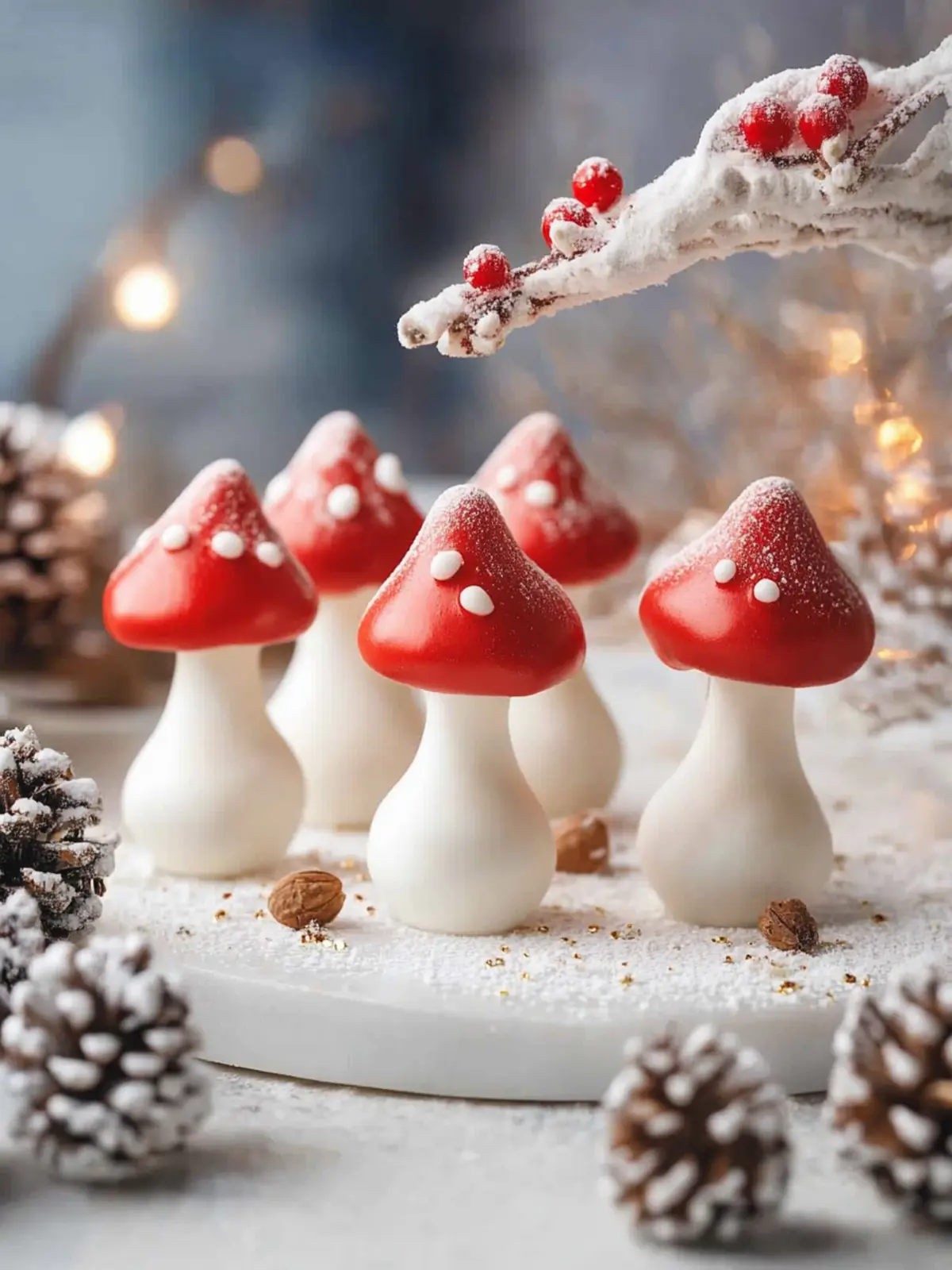 Festive Meringue Mushrooms - Delightful Holiday Treats Made Easy 4 Festive Meringue Mushrooms