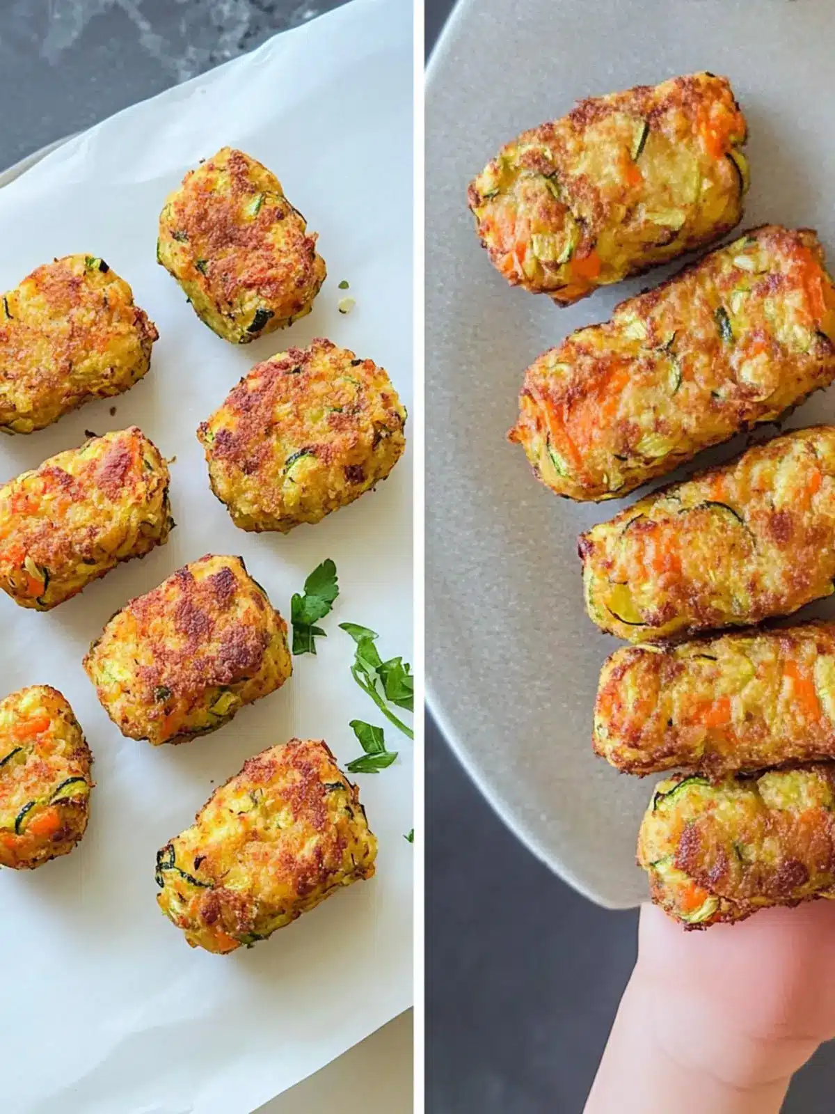 Crispy Easy Oven-Baked Zucchini Carrot Tots Recipe for Kids 4 Easy Oven-Baked Zucchini Carrot Tots Recipe