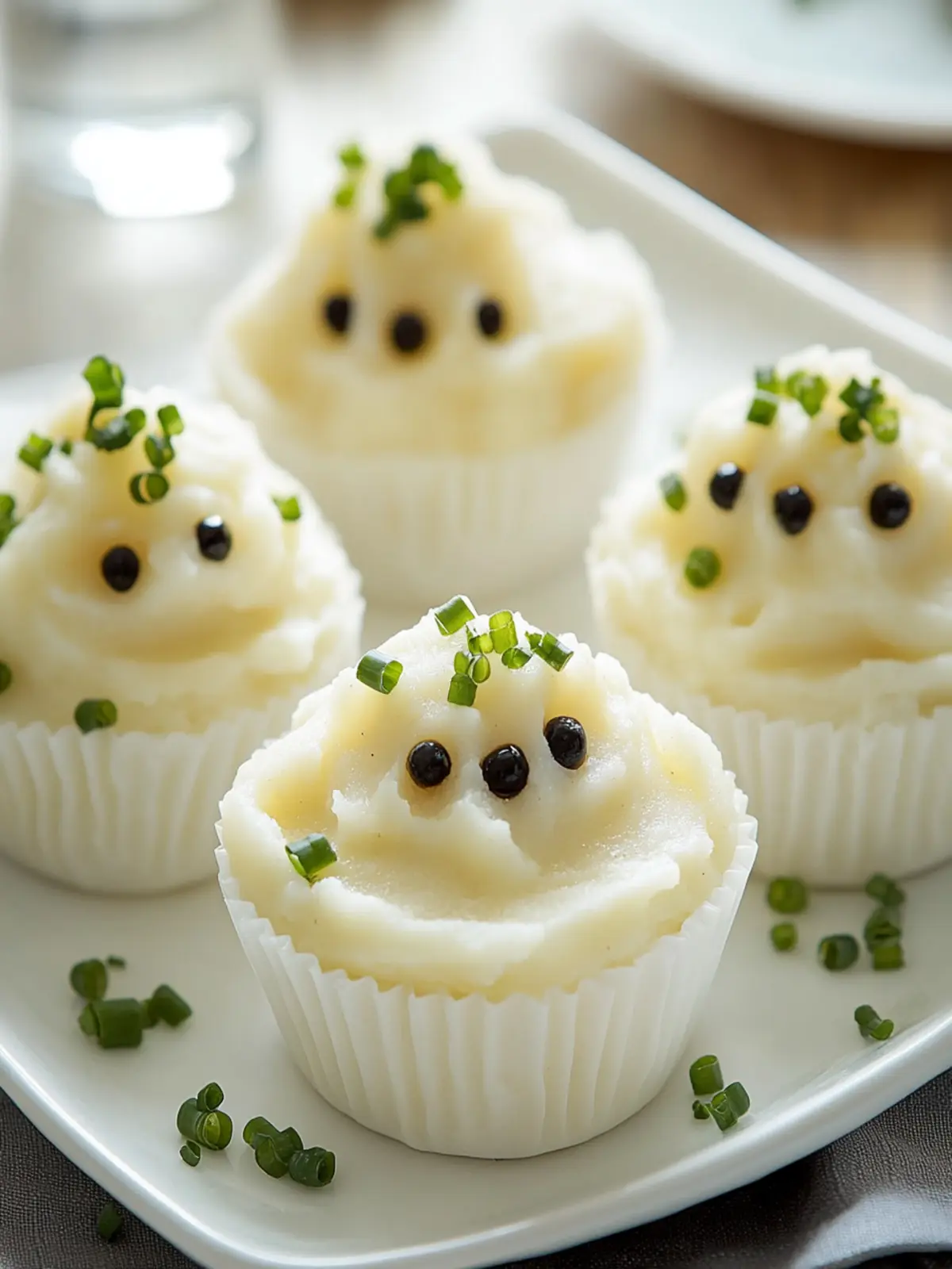 Ghostly Mashed Potato Cups that Haunt Your Party Spread 3 Ghostly Mashed Potato Cups