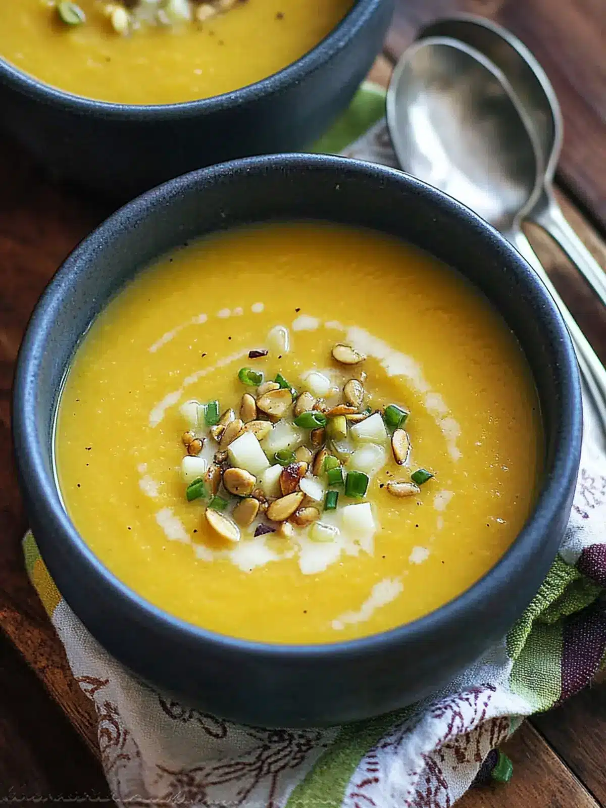 Cozy Up with Roasted Acorn Squash Soup, Leeks, and Pepitas 4 Roasted Acorn Squash Soup with Leeks and Pepitas