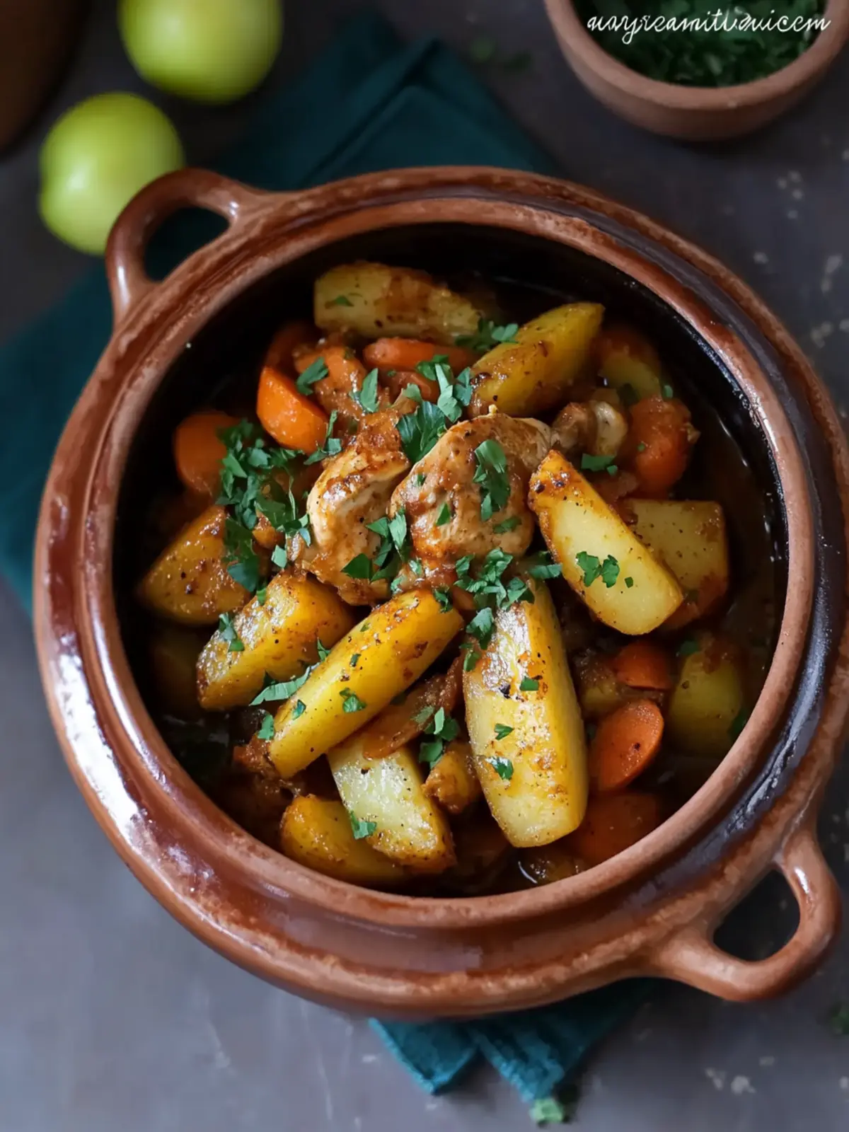 Savory Chicken Tagine with Potatoes, Carrots, and Apples Magic 3 Chicken Tagine with Potatoes, Carrots and Apples
