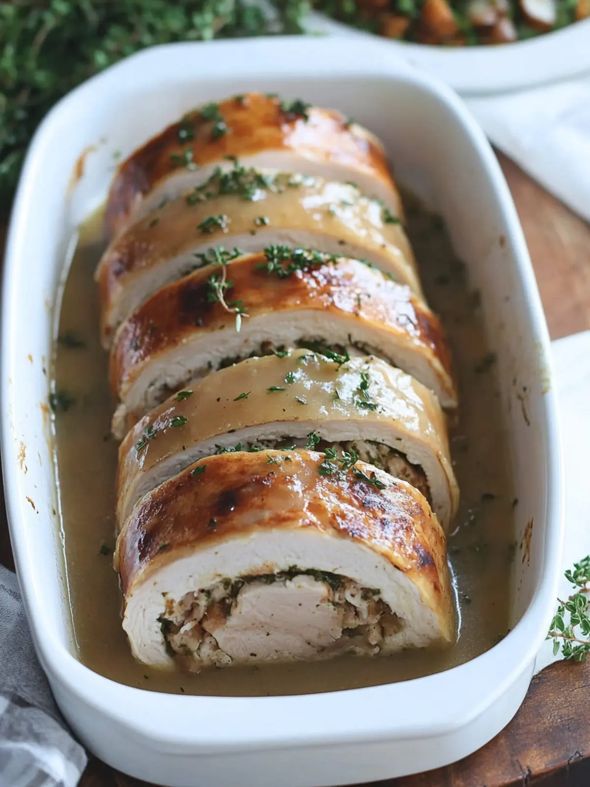 Stuffed Turkey Rolls with Gravy for Cozy Weeknight Comfort 2 Stuffed Turkey Rolls with Gravy