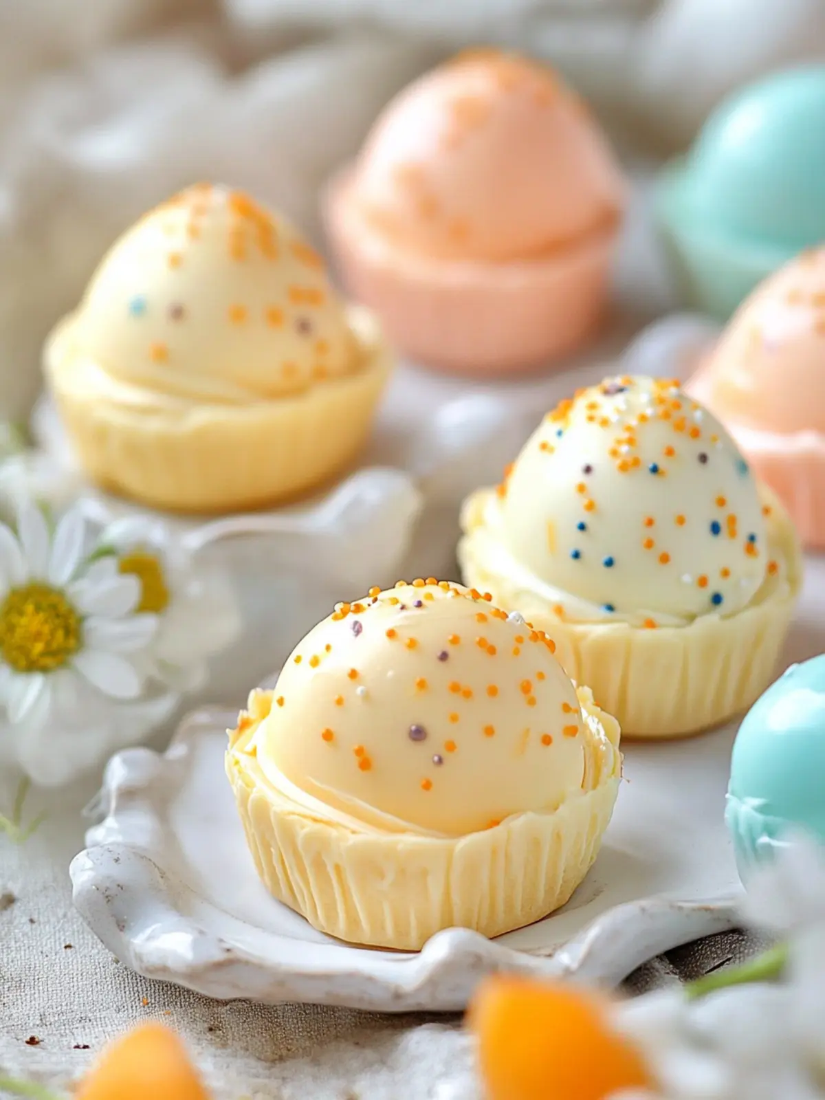 Easter Egg Petit Fours with Tangerine Buttercream Bliss 2 Easter Egg Petit Fours with Tangerine Buttercream