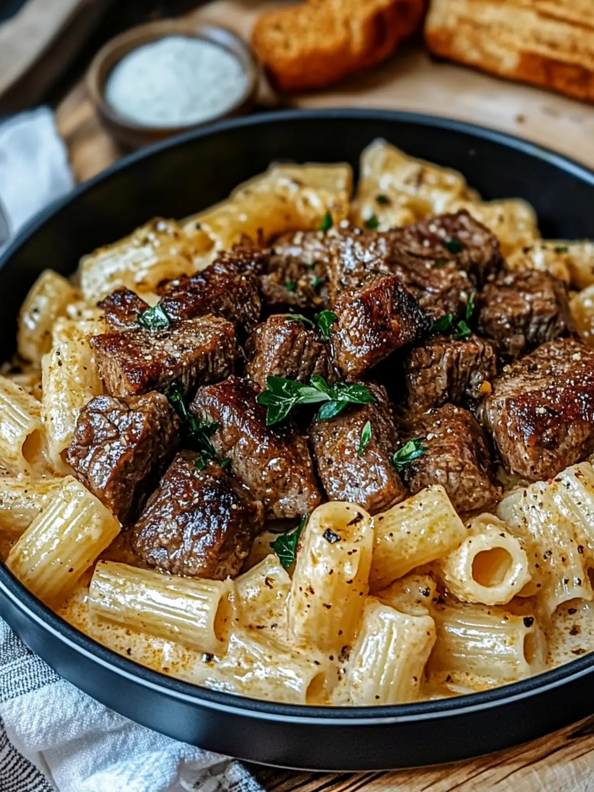 Cajun Steak Tips in Creamy Rigatoni for Cozy Weeknight Dinners 2 Cajun Steak Tips in Creamy Rigatoni