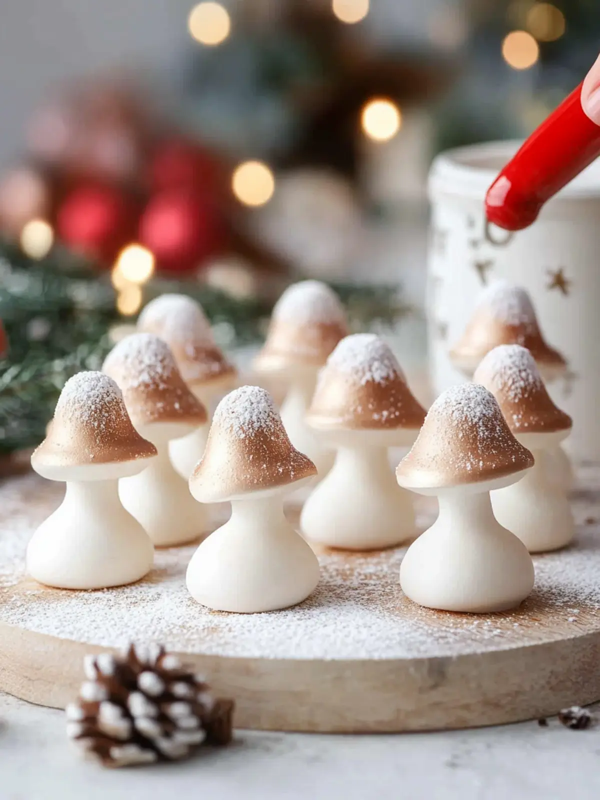 Festive Meringue Mushrooms - Delightful Holiday Treats Made Easy 2 Festive Meringue Mushrooms