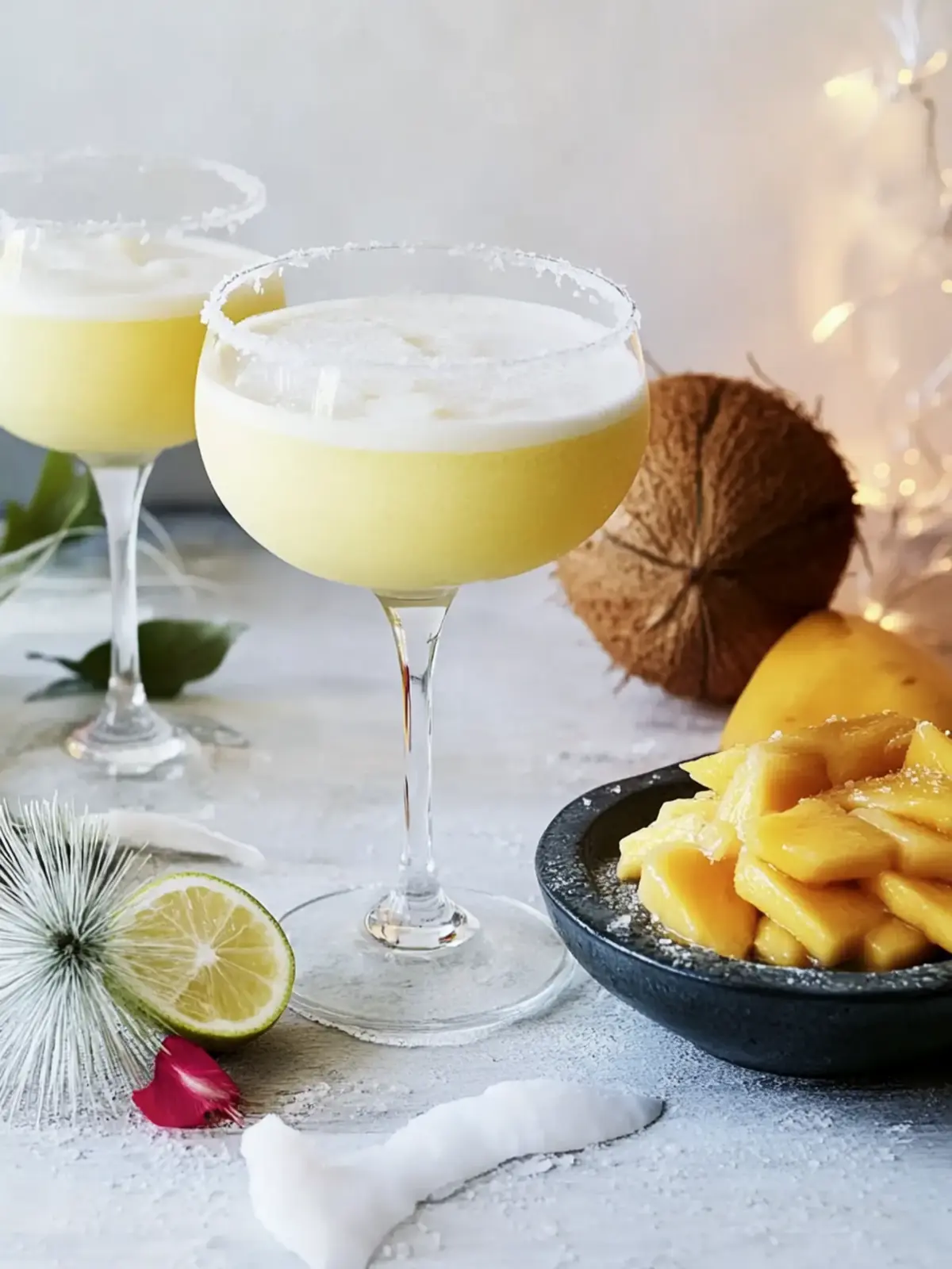 Delightful Coconut and Mango Daiquiris for Summer Sipping 4 Coconut and mango Daiquiris