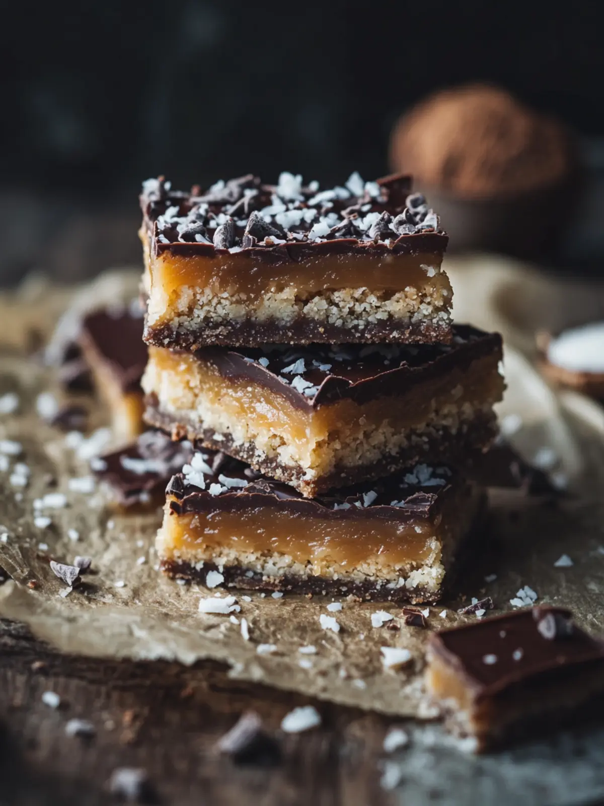 Irresistible Salted Caramel Chocolate Coconut Bars You'll Love 4 Salted Caramel Chocolate Coconut Bars