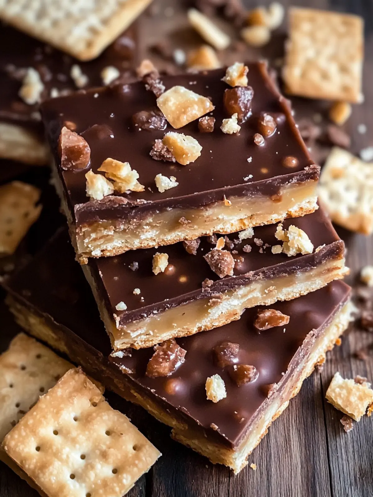 Indulge in Triple Decker Saltine Toffee Bars for Sweet Bliss 3 Triple Decker Saltine Toffee Bars