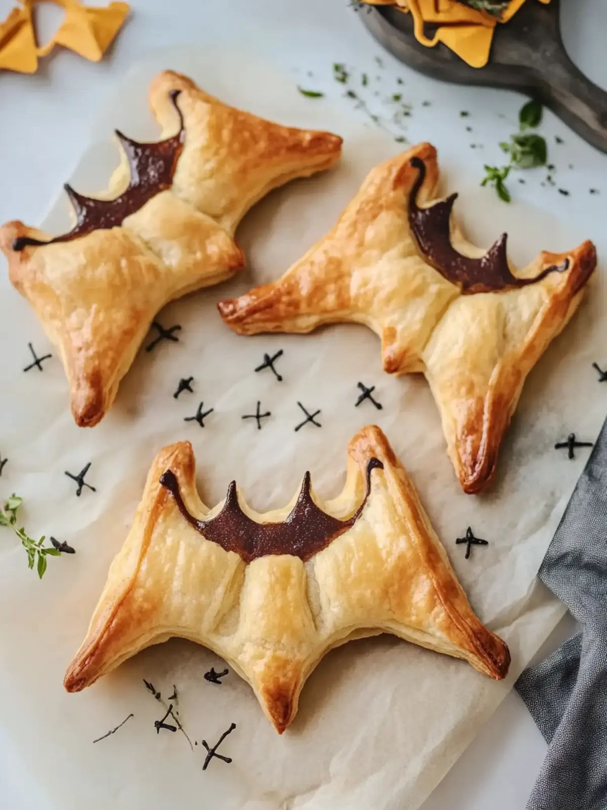Easy Puff Pastry Bats: Fun Halloween Treats in 3 Steps 3 Easy Puff Pastry Bats