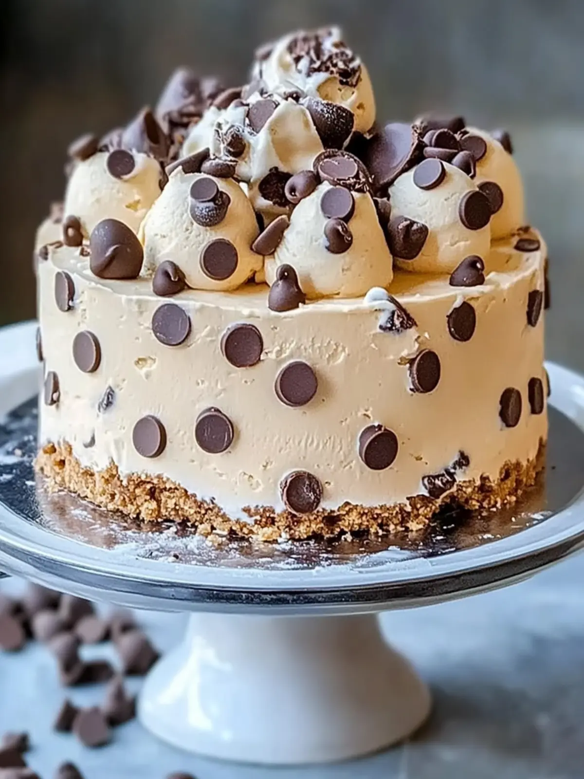 Decadent Chocolate Chip Cookie Dough Ice Cream Cake for All! 3 CHOCOLATE CHIP COOKIE DOUGH ICE CREAM CAKE