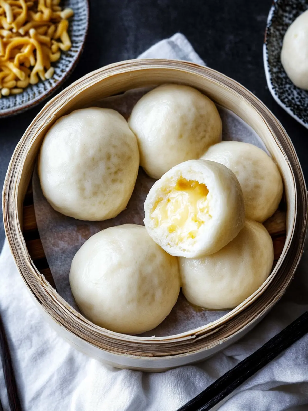 Perfectly Fluffy Dim Sum Steamed Custard Buns (Nai Wong Bao) 2 Dim Sum Steamed Custard Buns (nai wong bao)