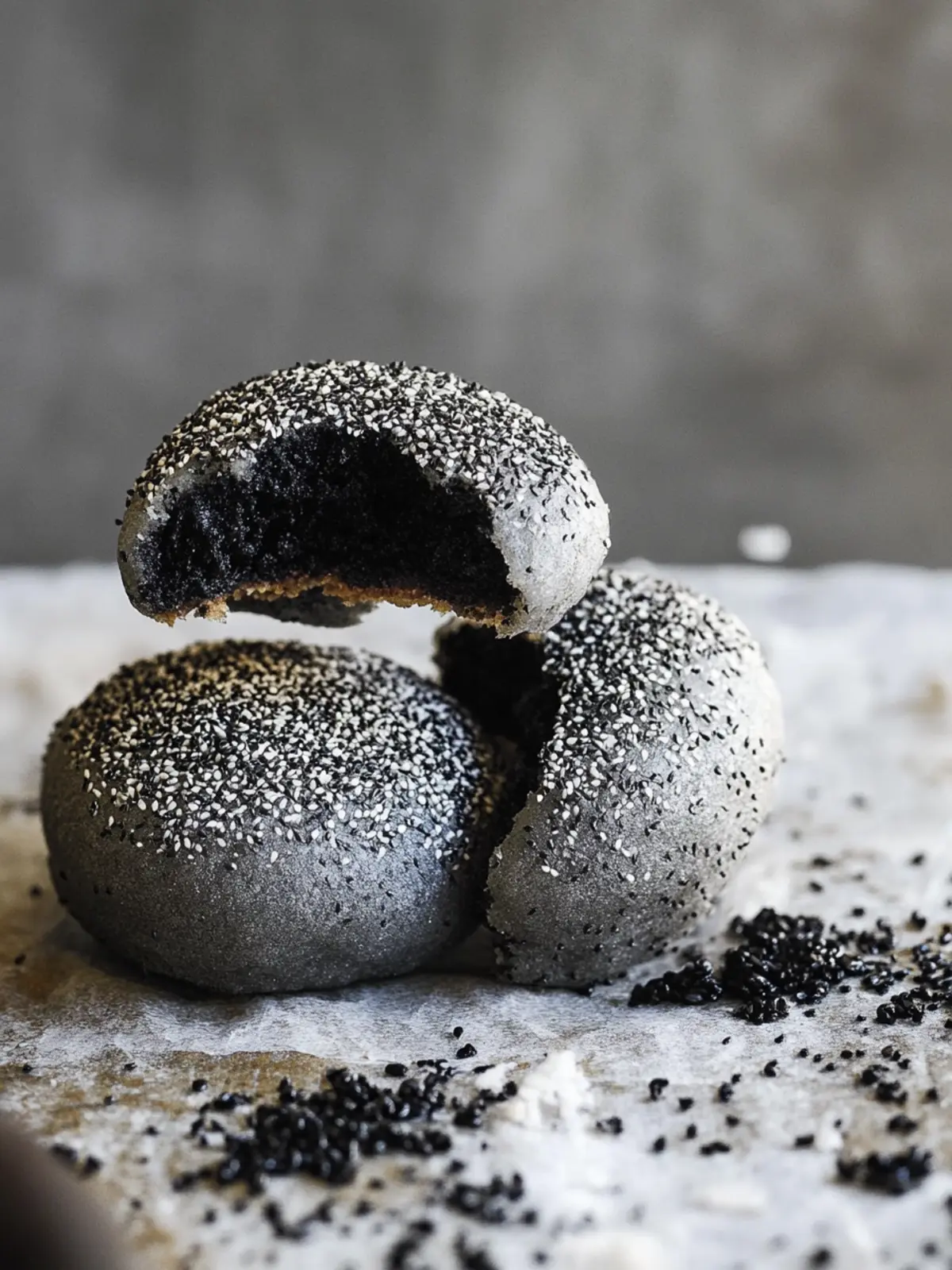 Deliciously Chewy Black Sesame Mochi Cookies (Gluten Free) 3 Black Sesame Mochi Cookies (Gluten Free)