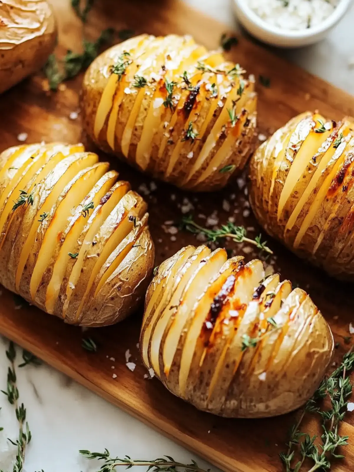 Crispy Hasselback Potatoes with Garlic Love and Aromatic Herbs 4 Hasselback Potatoes