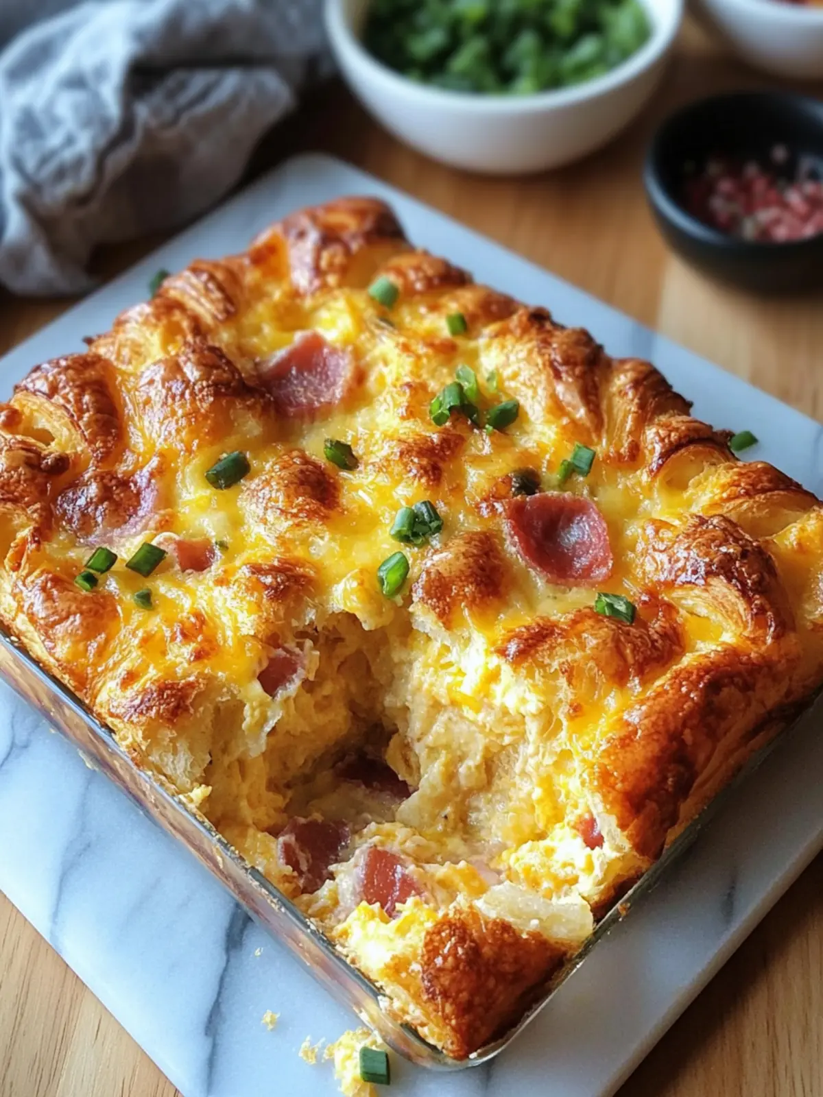 Delicious Overnight Croissant Breakfast Casserole Recipe 4 Overnight Croissant Breakfast Casserole