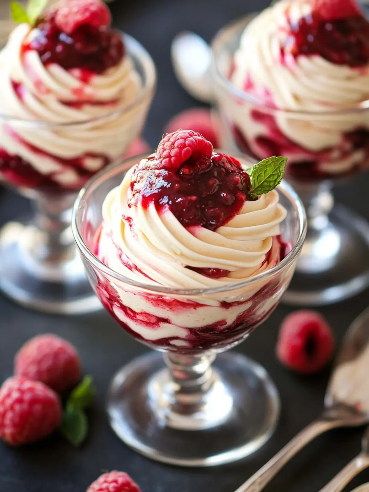 Decadent White Chocolate Cheesecake Mousse with Raspberry Bliss 3 White Chocolate Cheesecake Mousse with Raspberry Compote