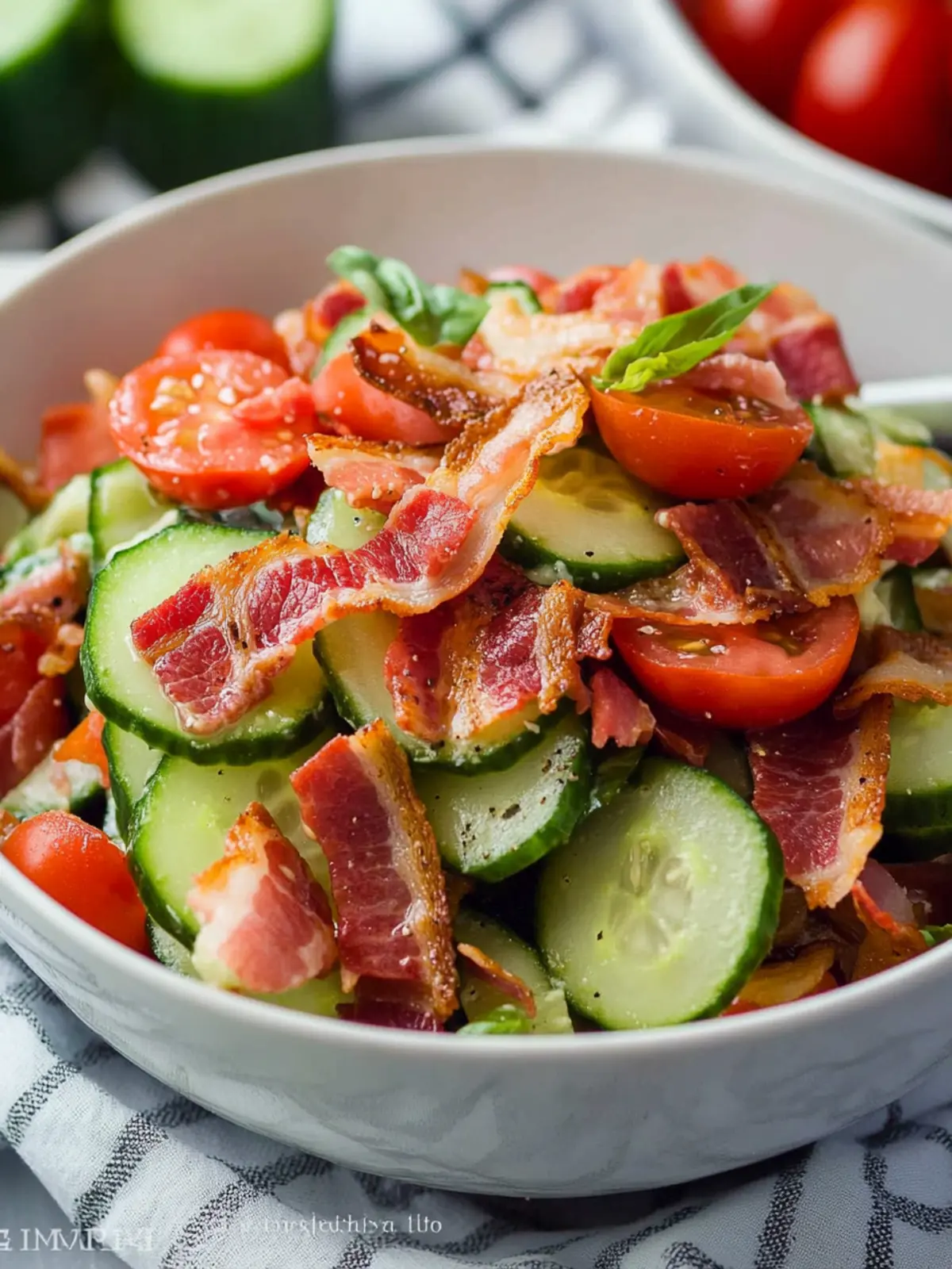 Refreshing Cucumber Tomato Salad With Bacon for Summer Fun 4 Cucumber Tomato Salad With Bacon