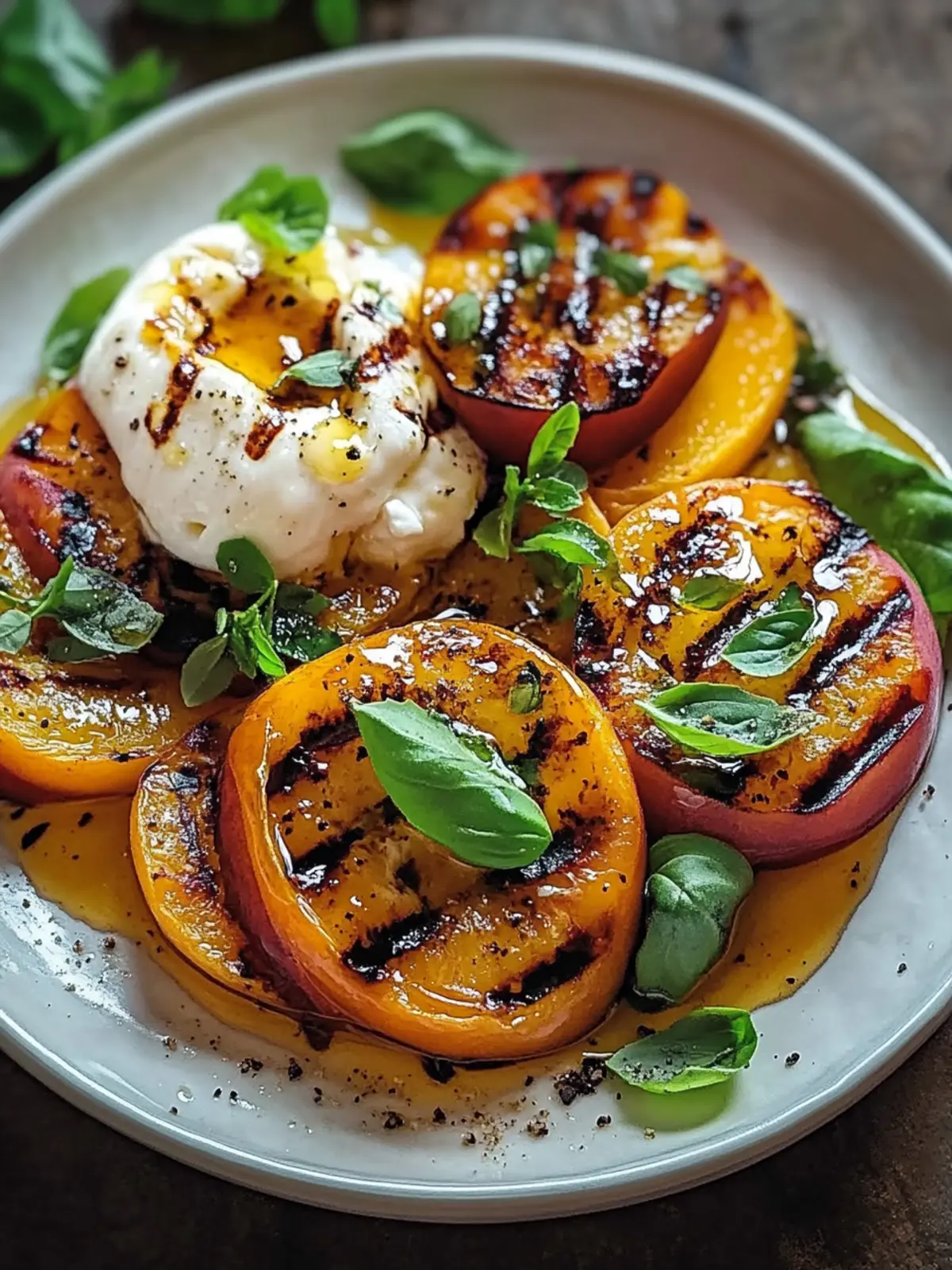 Grilled Nectarines with Burrata and Honey: Your Summer Treat! 2 Grilled Nectarines with Burrata and Honey
