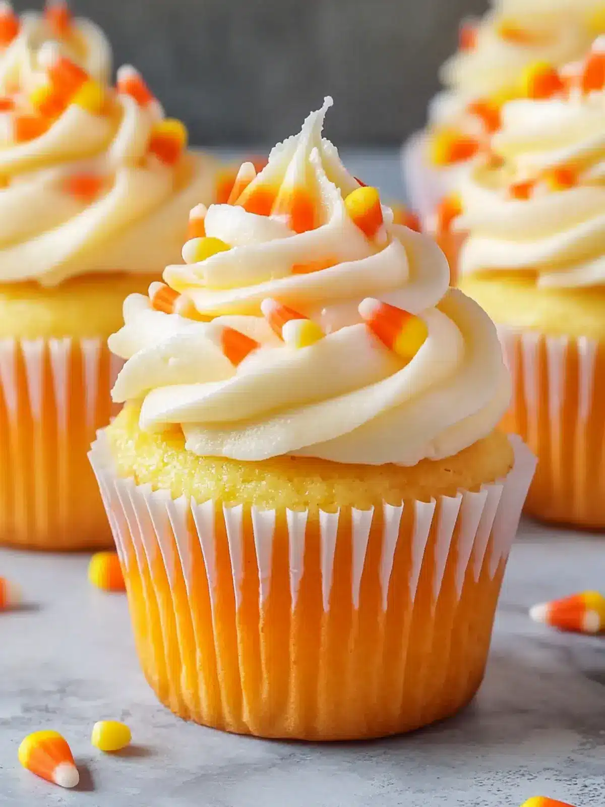 Candy Corn Cupcakes with Bright Buttercream Frosting Bliss 3 Candy Corn Cupcakes with Bright Buttercream Frosting