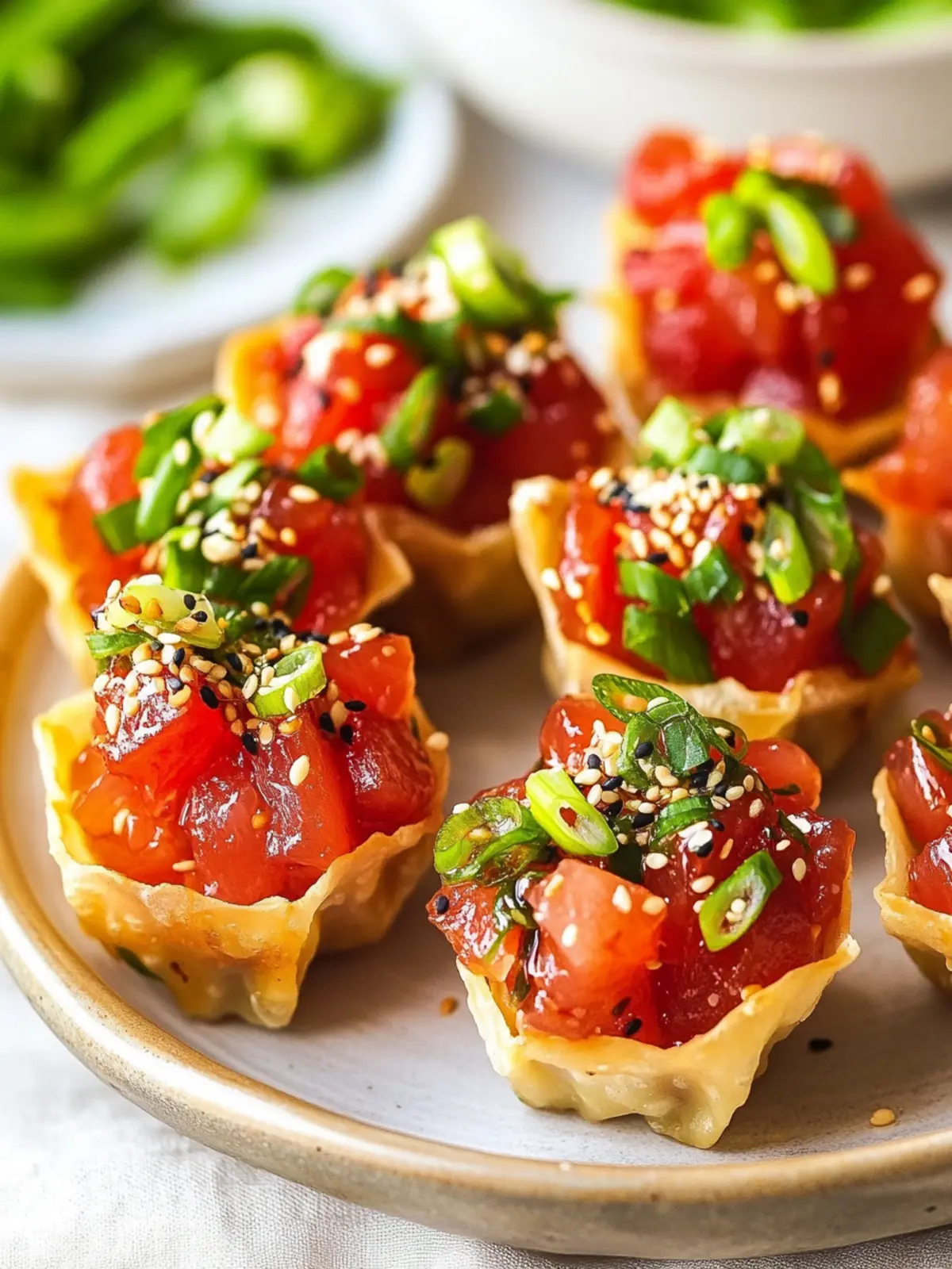 Best Tuna Poke Recipe with Wonton Cups That's a Party Hit 3 Best Tuna Poke Recipe with Wonton Cups