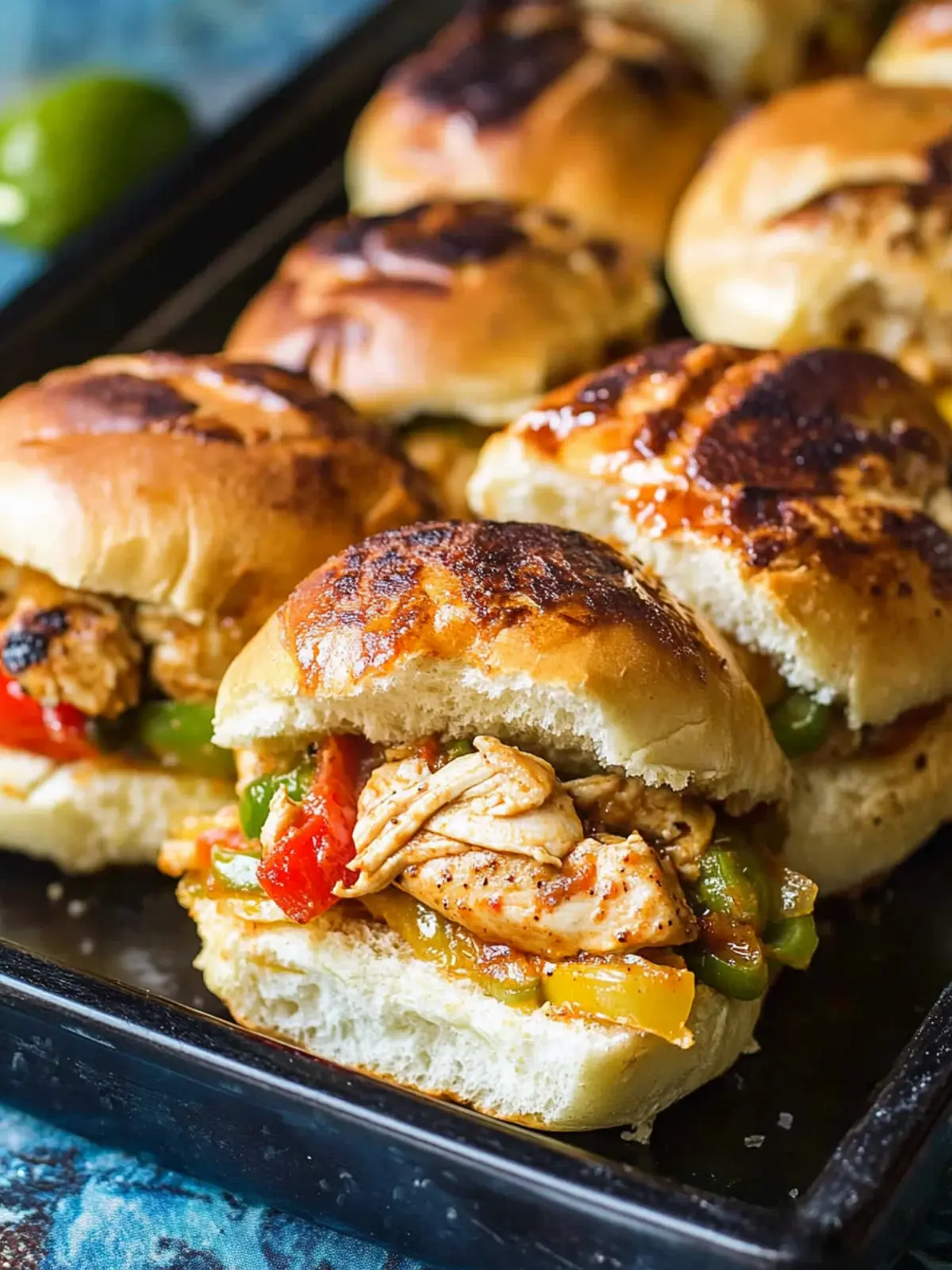Chipotle Lime Chicken Fajita Sliders for Your Next Game Night 3 Chipotle Lime Chicken Fajita Sliders