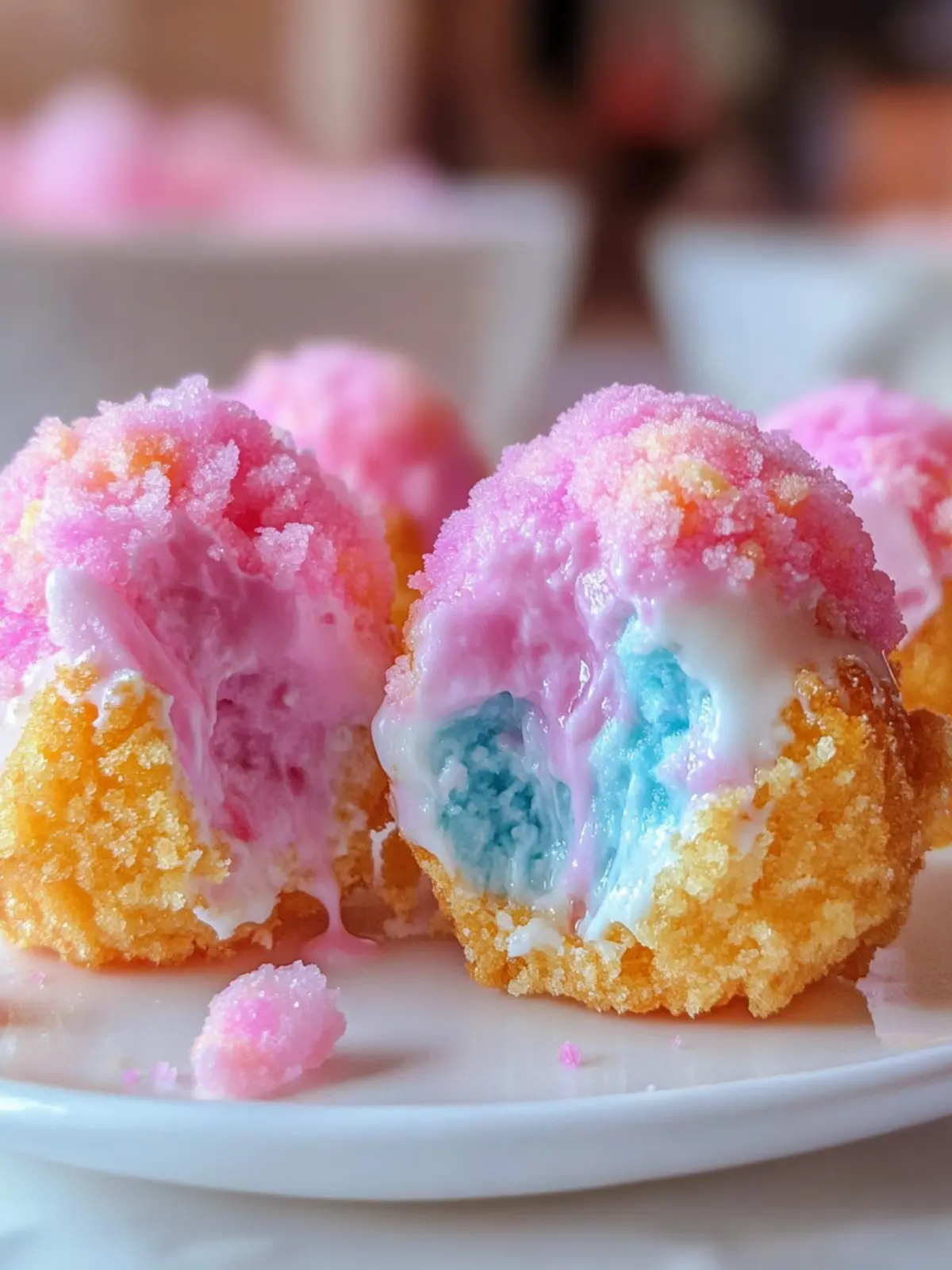 Crispy Cotton Candy Cheesecake Bombs for Whimsical Parties 3 Crispy Cotton Candy Cheesecake Bombs